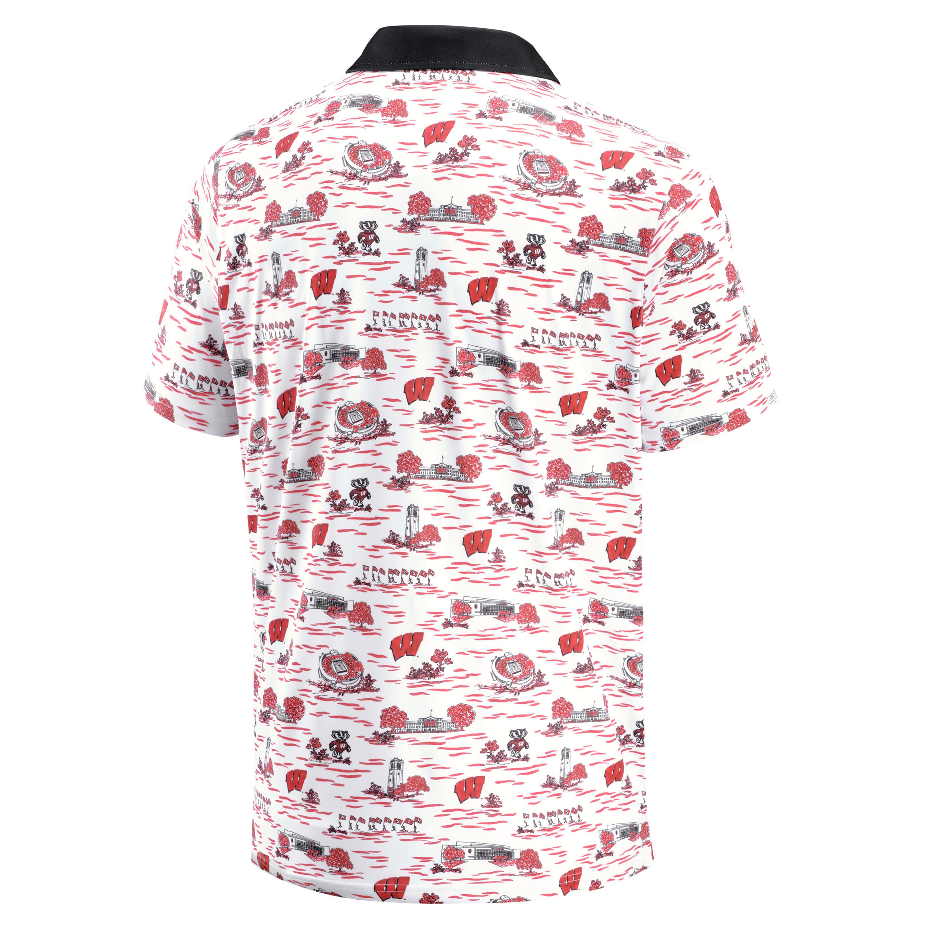 Men's Smith & Quinn White Wisconsin Badgers Toile Teddy Polo