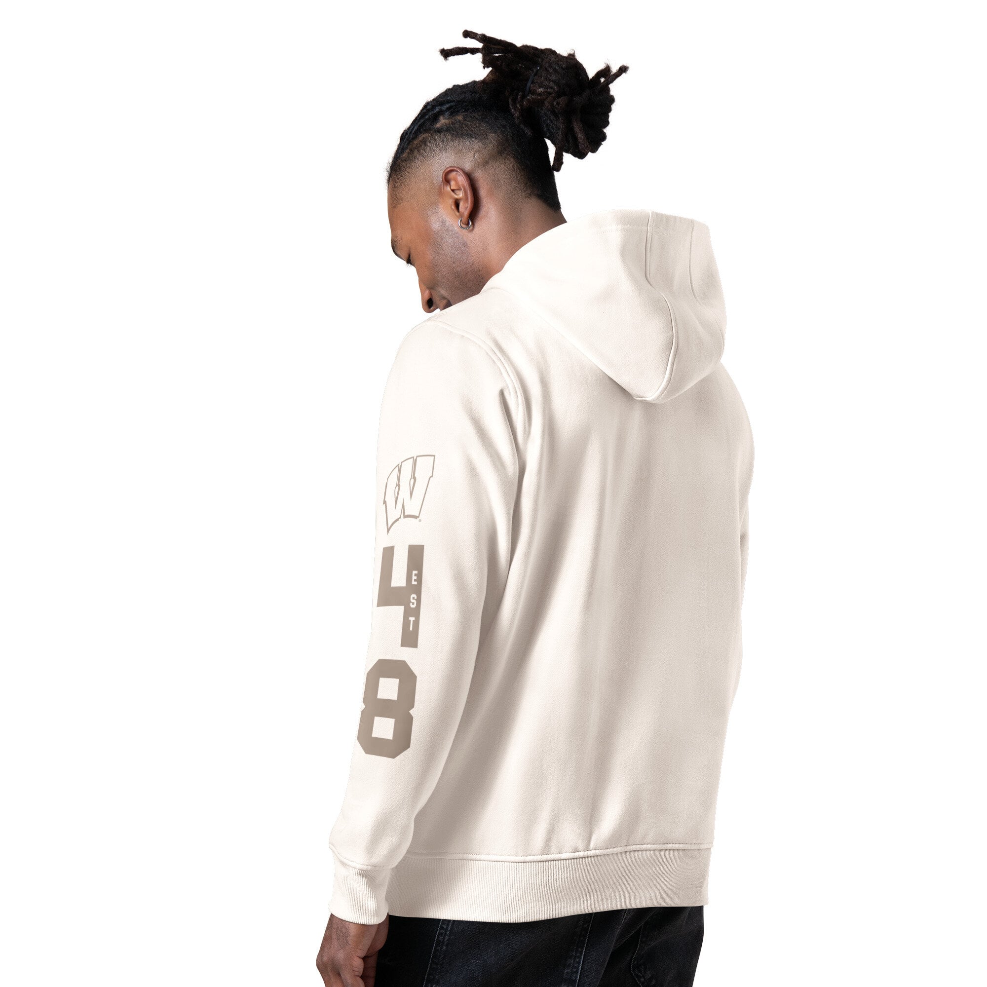 Sweat à capuche Starter Cream pour homme, inspiré des vestiaires Wisconsin Badgers
