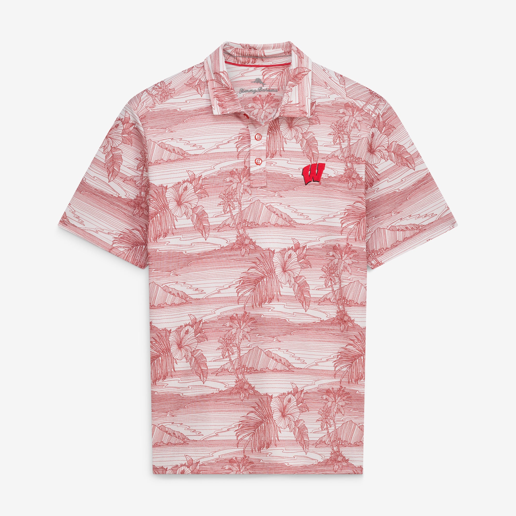 Men's Tommy Bahama Red Wisconsin Badgers Corsica Coast IslandZone Polo