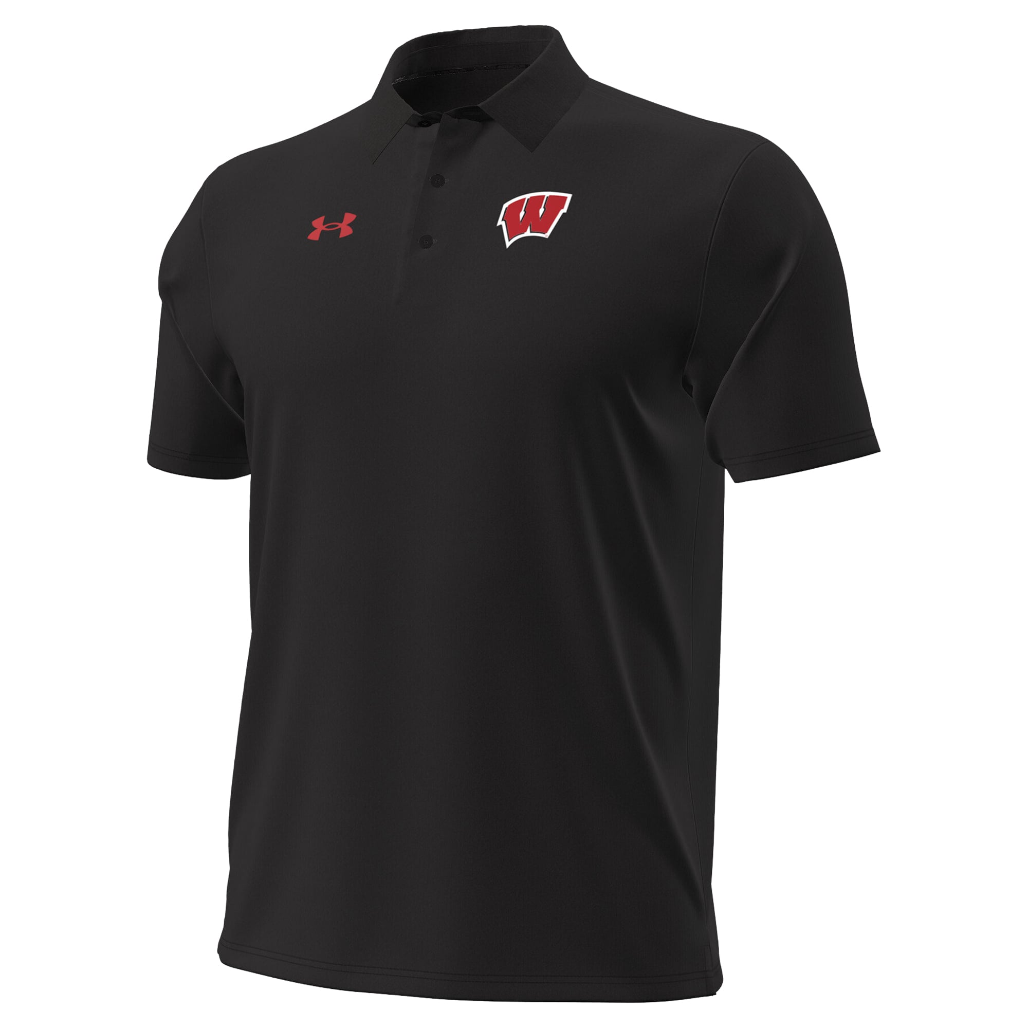 Polo Under Armour noir pour homme Wisconsin Badgers 2026 Sideline ArmourDry