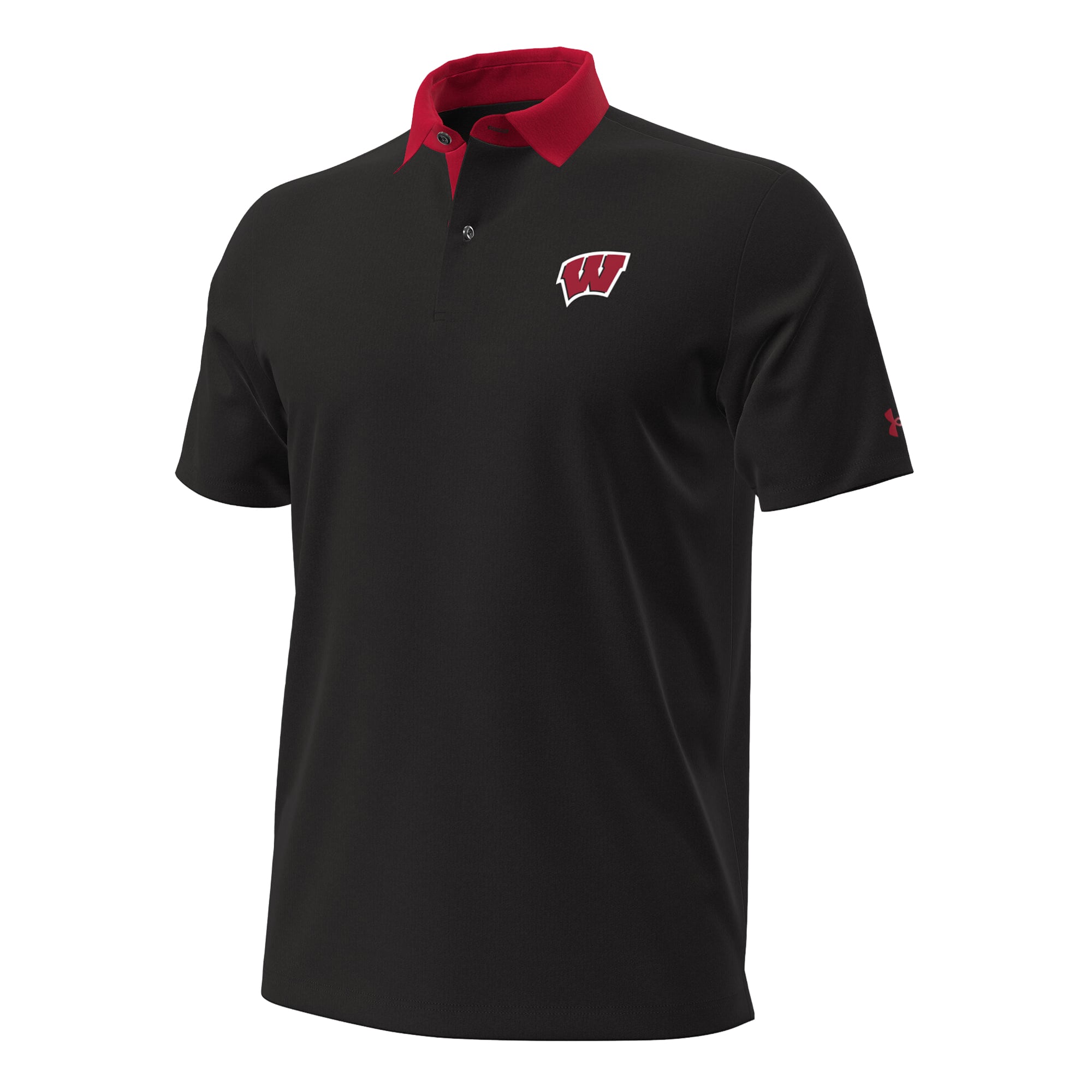 Polo fantaisie Under Armour noir pour homme Wisconsin Badgers 2026 Sideline Playoff