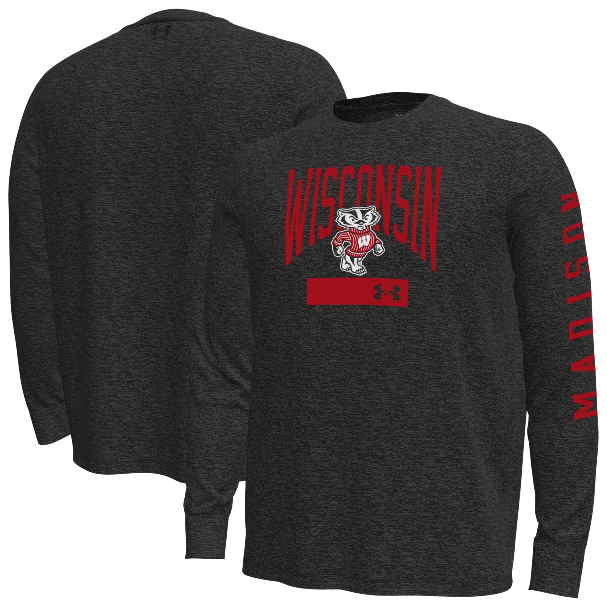 T-shirt à manches longues Under Armour Cream Wisconsin Badgers Gameday Motion pour homme