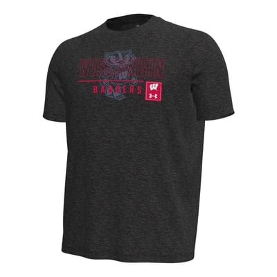  Wisconsin Badgers Under Armour Gameday Motion Heavyweight T-Shirt - Black