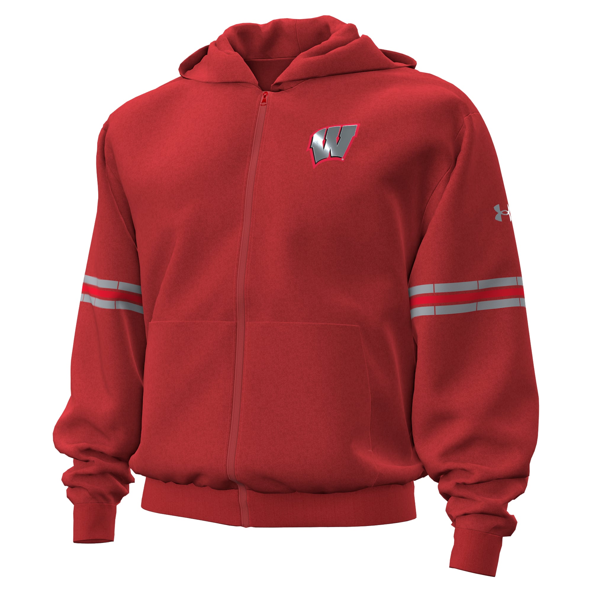 Sweat à capuche zippé Under Armour rouge Wisconsin Badgers 2026 Lambeau Field Collection Icon pour homme