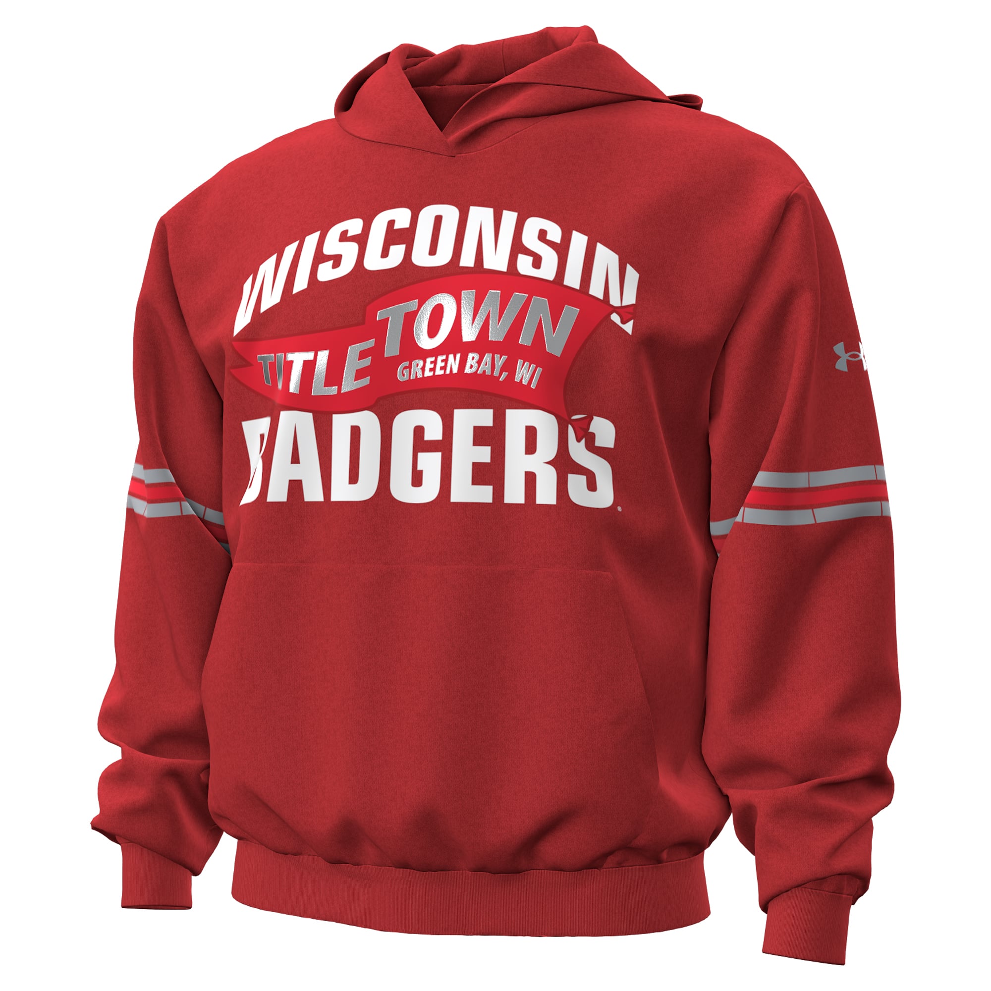 Men's Under Armour Red Wisconsin Badgers 2026 Lambeau Field Collection Icon Taped Hoodie
