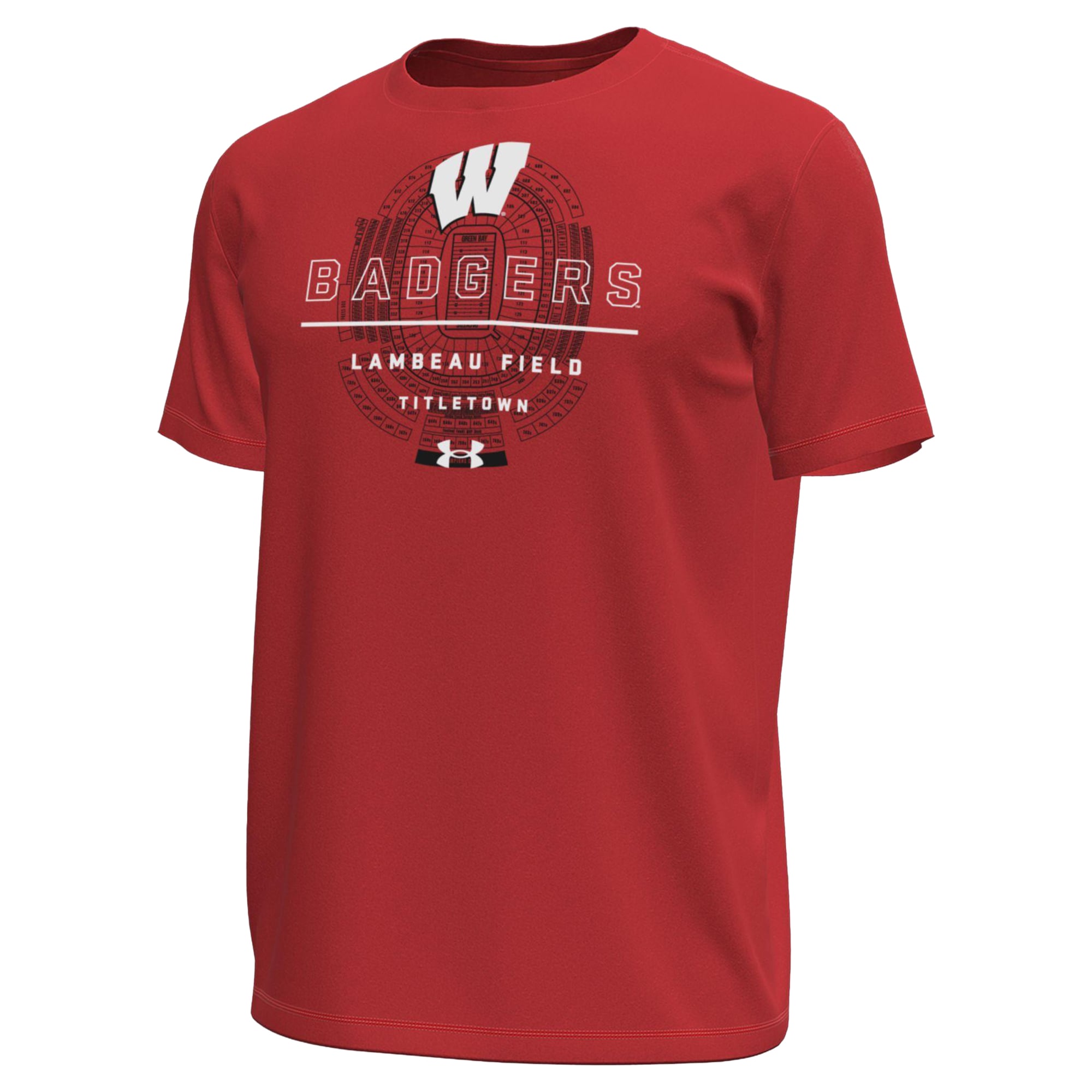 Men's Under Armour Red Wisconsin Badgers 2026 Lambeau Field Collection Overlay Performance T-Shirt