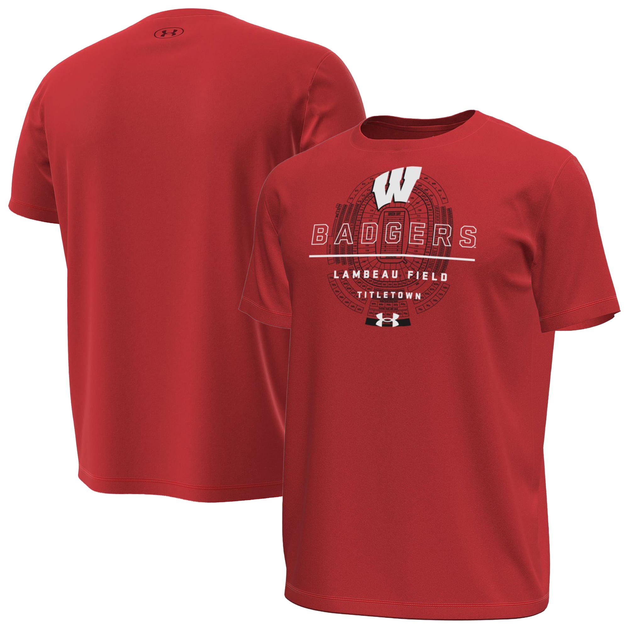 Men's Under Armour Red Wisconsin Badgers 2026 Lambeau Field Collection Overlay Performance T-Shirt