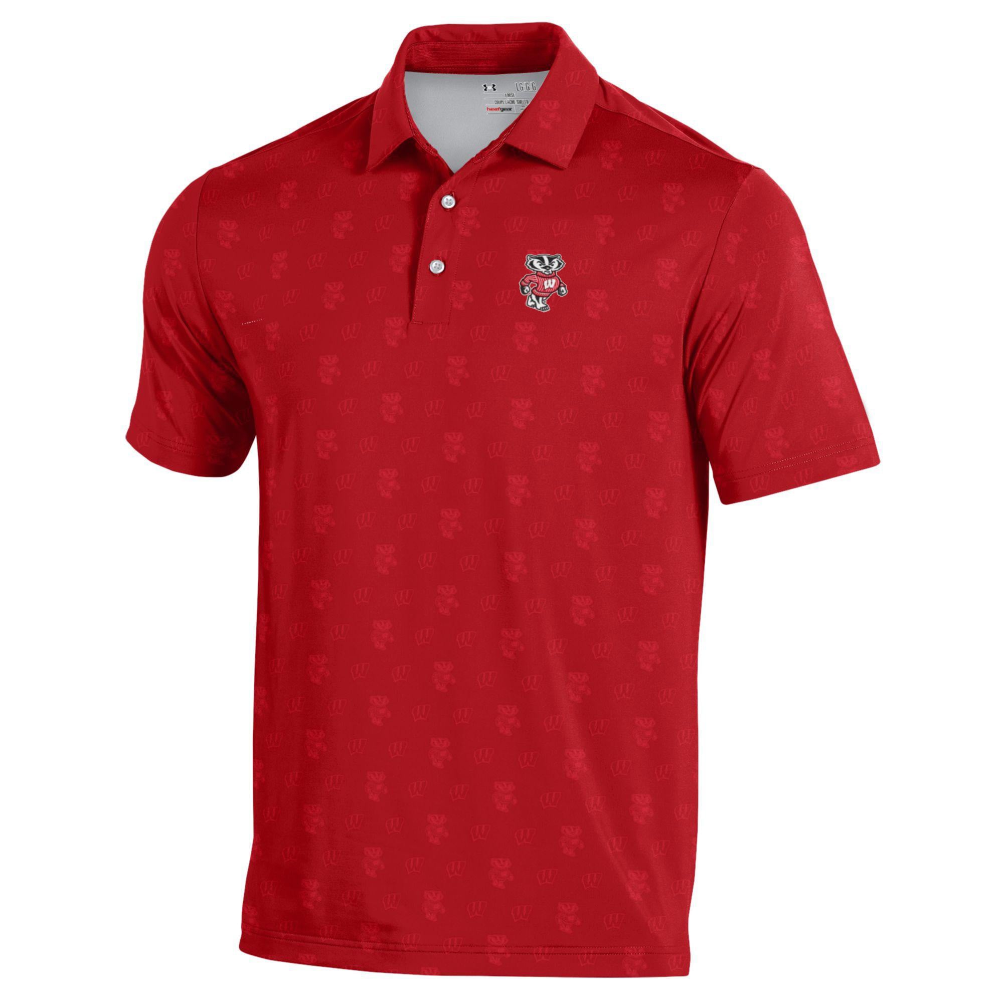 Men's Under Armour Wisconsin Badgers Gameday Armourfuse Polo