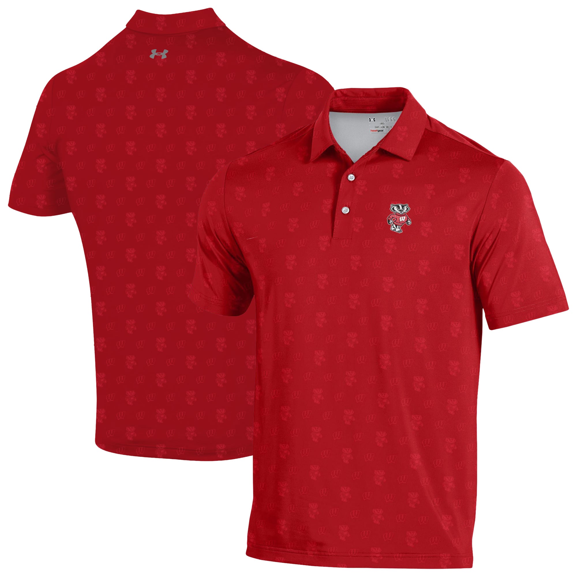 Men's Under Armour Wisconsin Badgers Gameday Armourfuse Polo