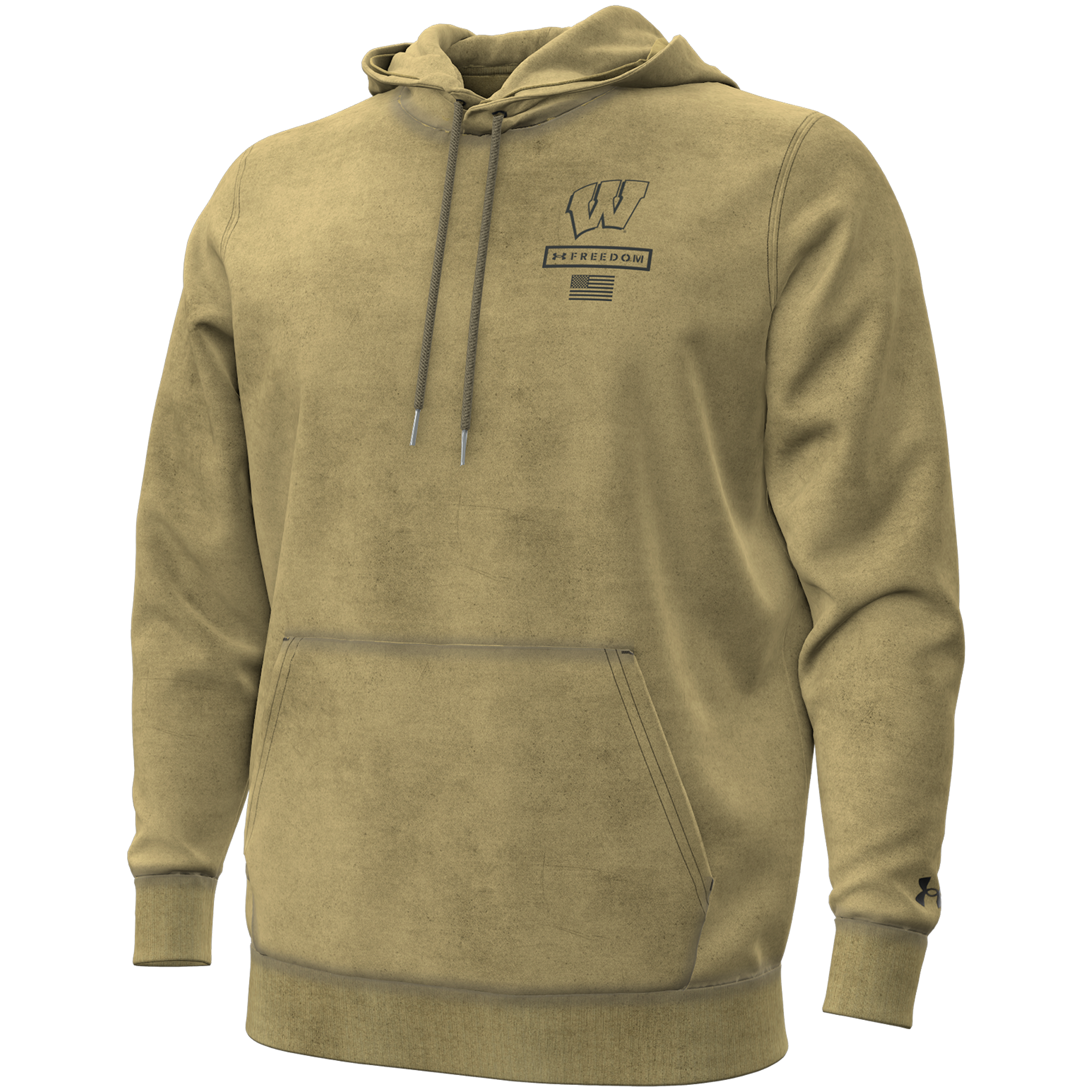 Sweat à capuche Under Armour beige Wisconsin Badgers Collection Freedom 2026 pour homme