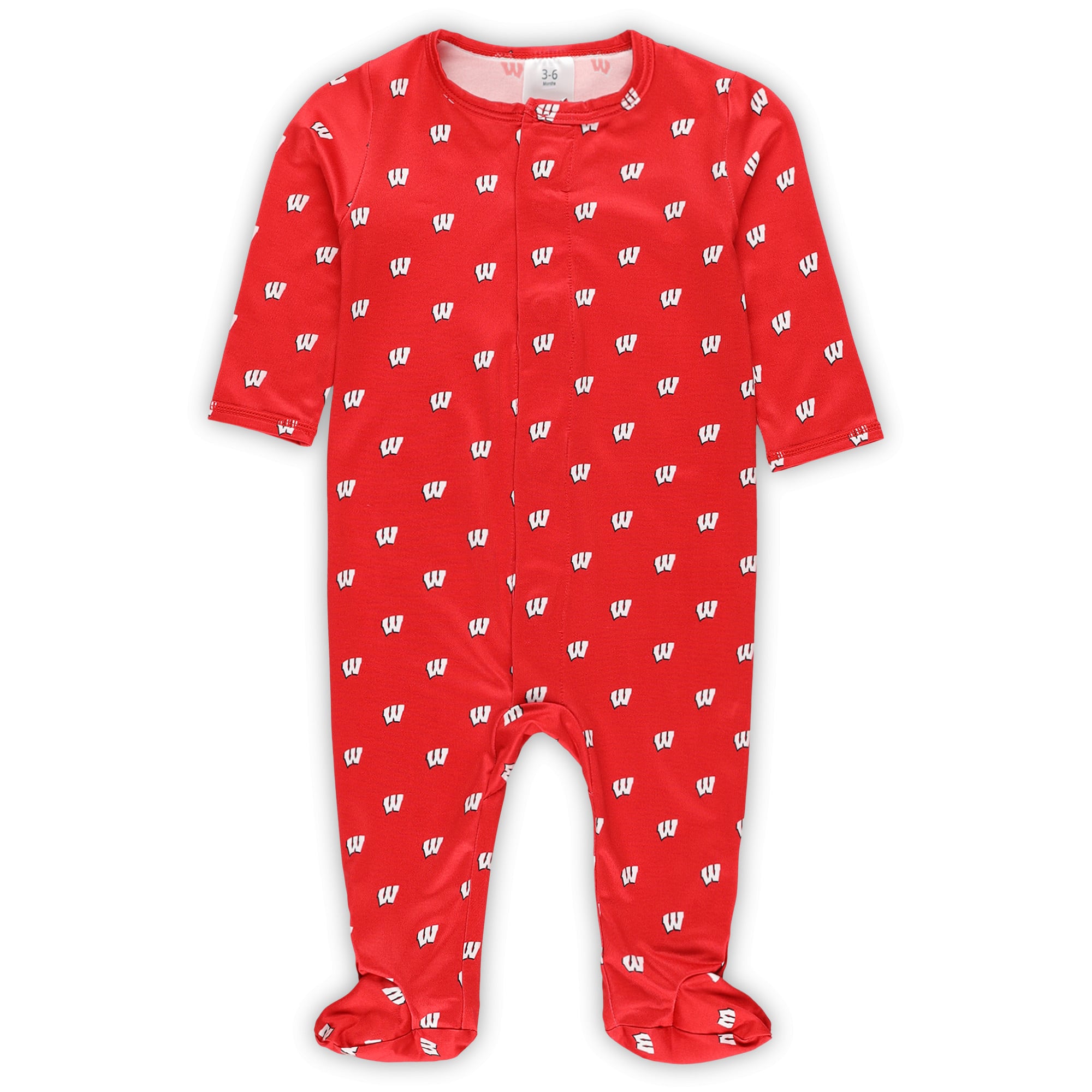Grenouillère à fermeture magnétique ZooZatz pour nouveau-nés et nourrissons, motif Red Wisconsin Badgers