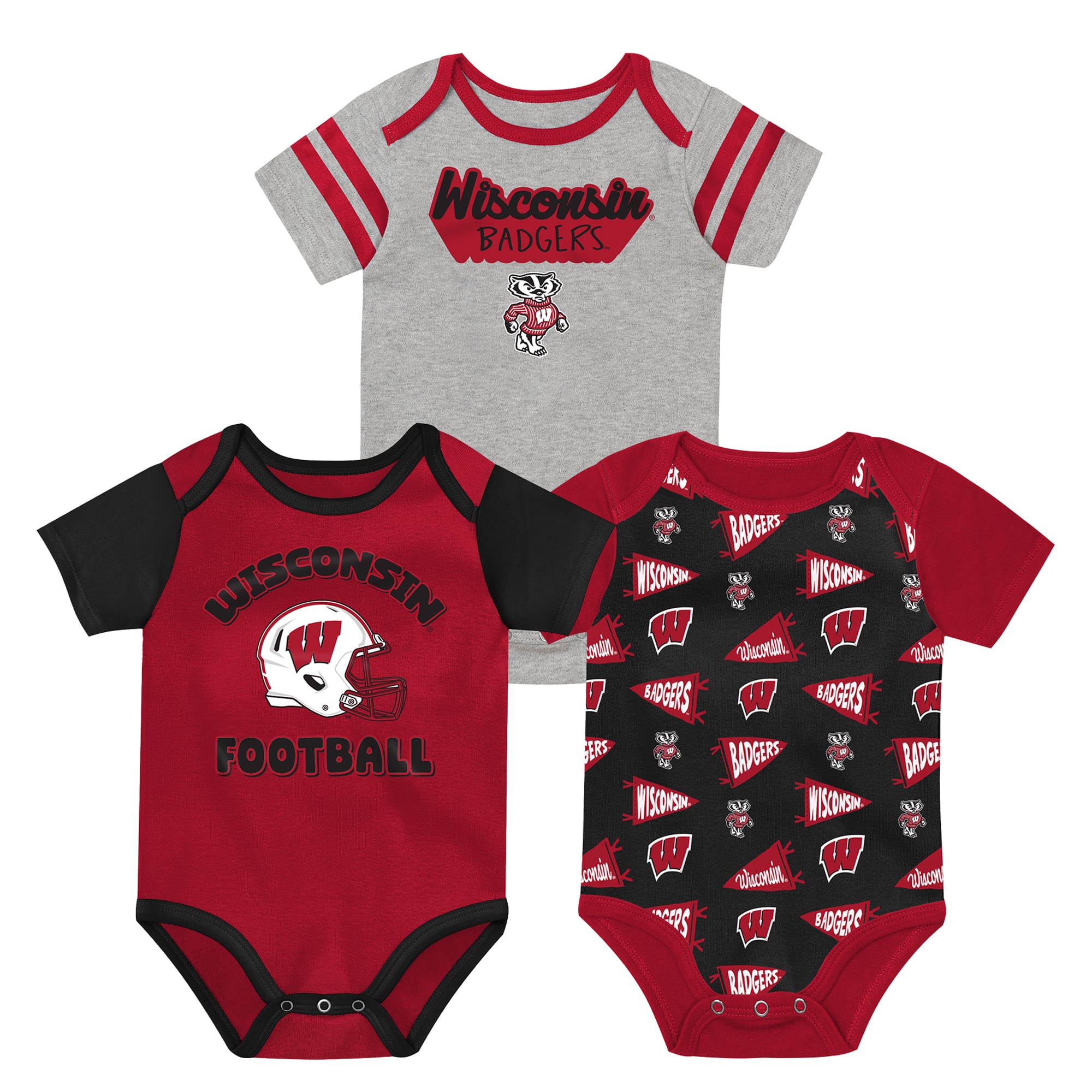 Newborn Outerstuff Red Wisconsin Badgers Star Player Three-Piece Bodysuit Set