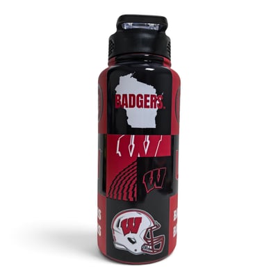 Wisconsin Badgers Pegasus 32oz Stainless Steel ProPress Water Bottle