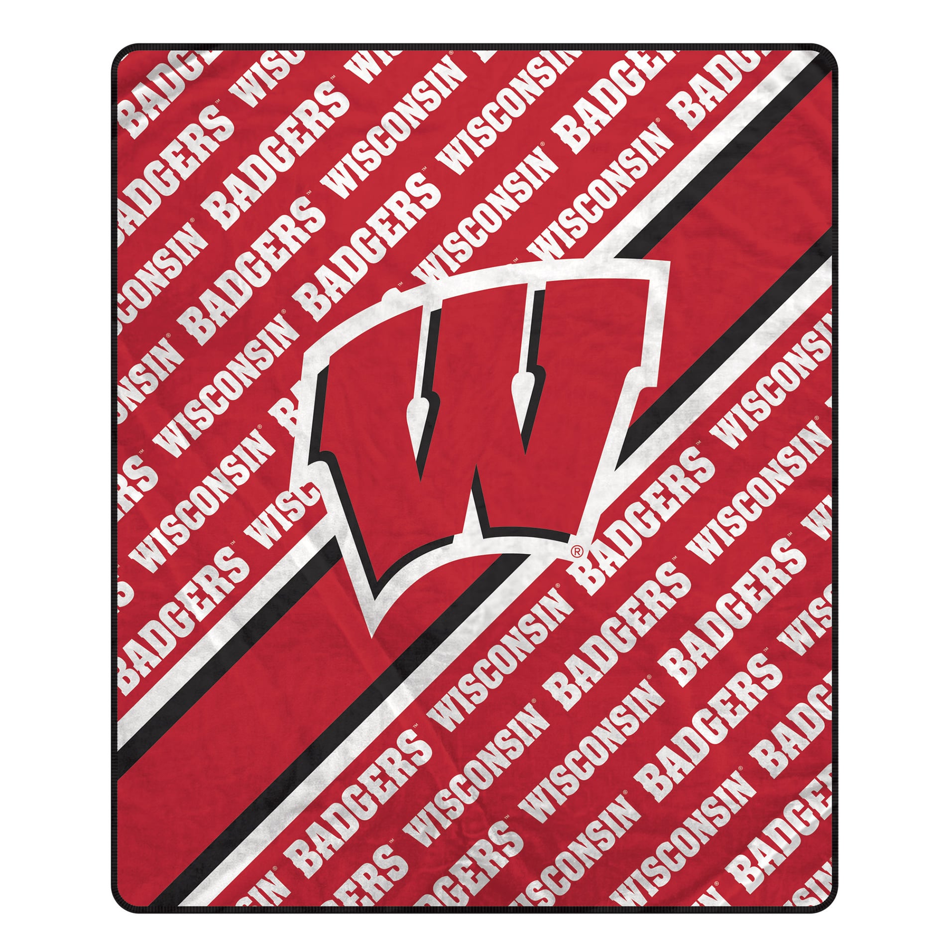 Couverture ultra douce Pegasus Wisconsin Badgers 60" x 70" (diagonale) avec logo doublé