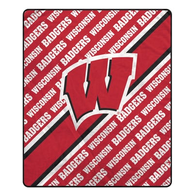 Wisconsin Badgers Pegasus 60" x 70" Diagonal Lined Wordmark Ultra Soft Blanket
