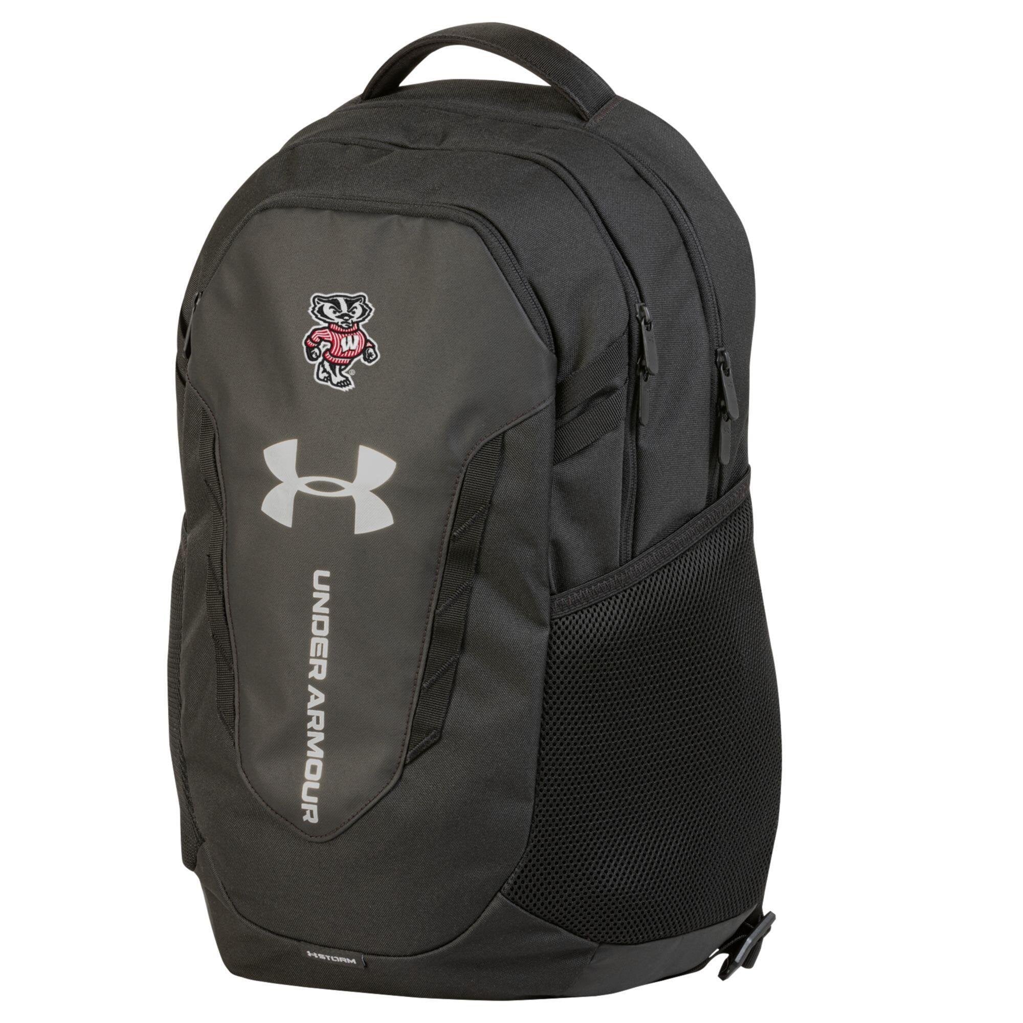 Sac à dos Under Armour Hustle noir Wisconsin Badgers