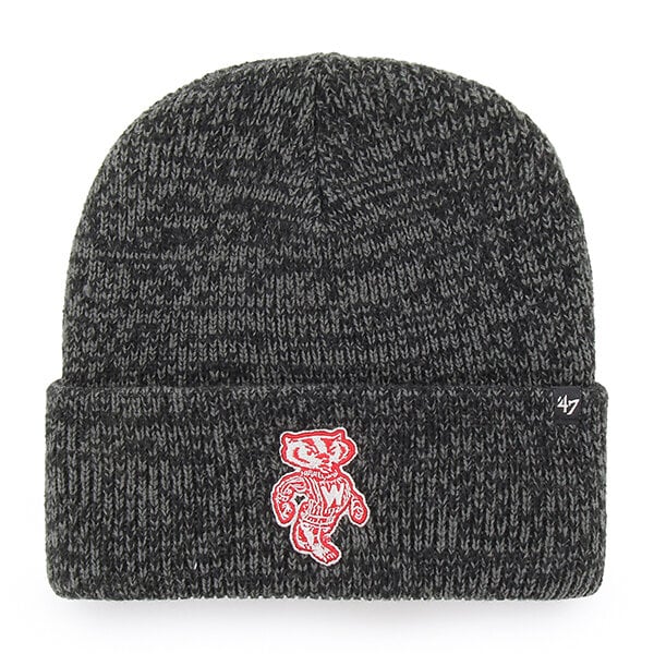 Bonnet unisexe à revers noir « 47 Wisconsin Badgers Brain Freeze »