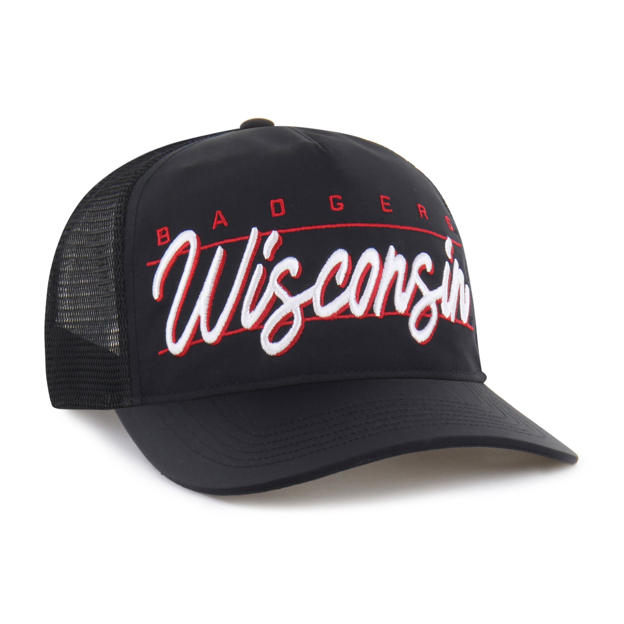 Unisex '47 Black Wisconsin Badgers brrr° Condor Mesh Hitch Adjustable Hat