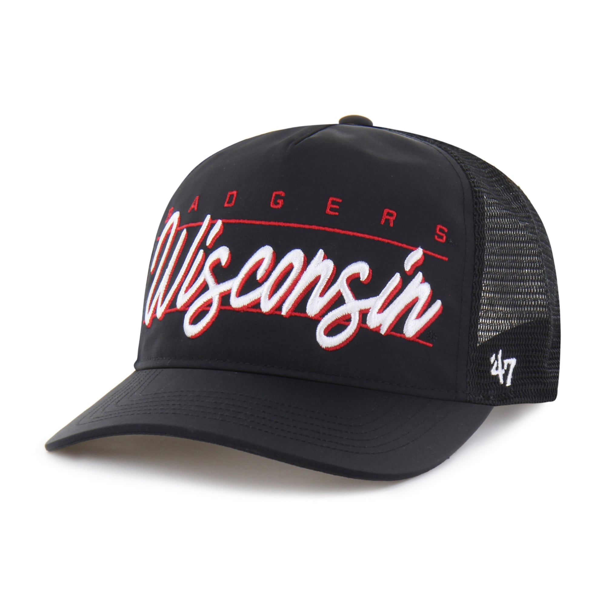 Unisex '47 Black Wisconsin Badgers brrr° Condor Mesh Hitch Adjustable Hat