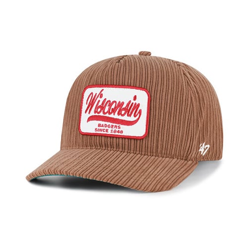 Chapeau unisexe marron Wisconsin Badgers en velours côtelé à patchs et attelage réglable