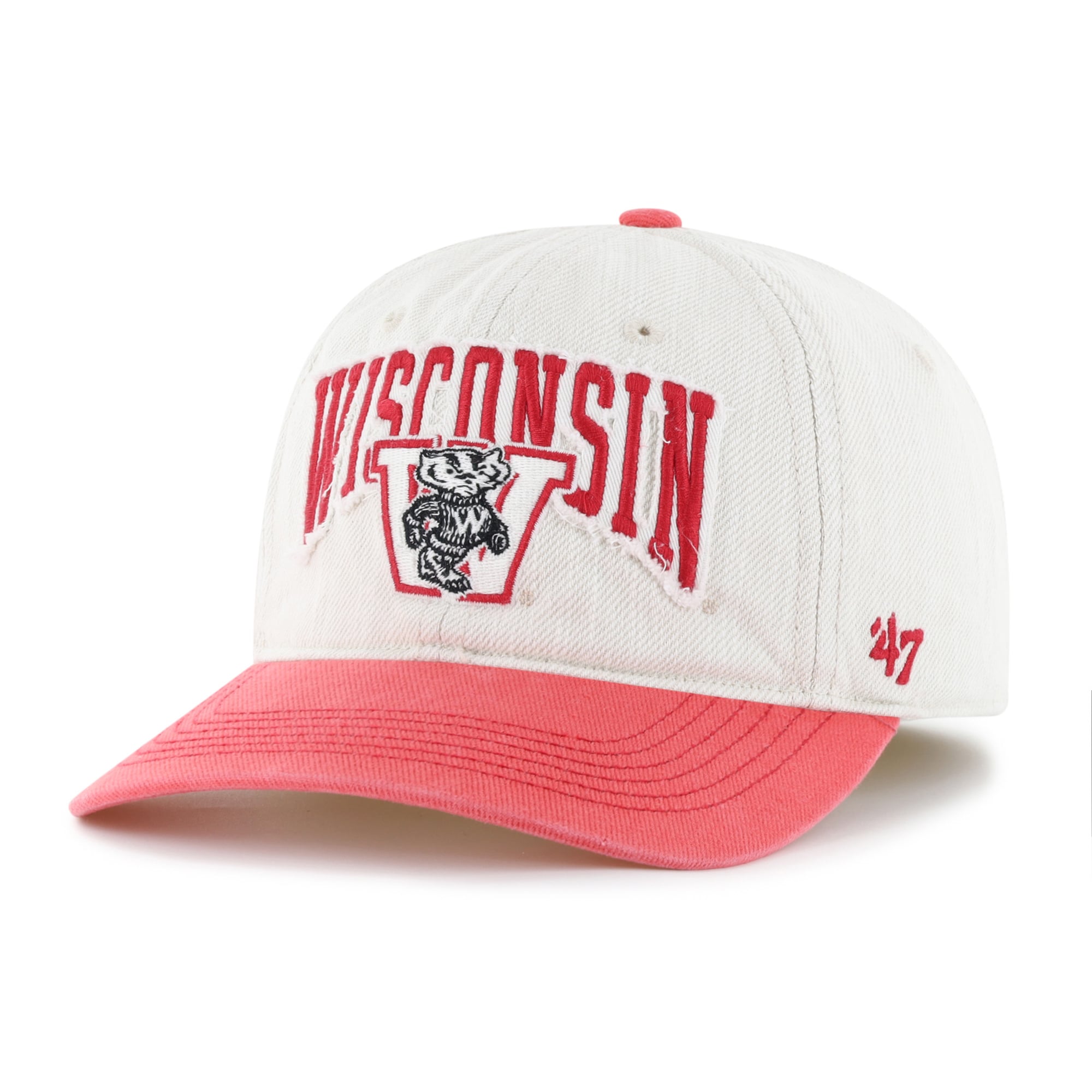 Casquette unisexe '47 Cream Wisconsin Badgers Well Worn Clean Up Stretch Fit
