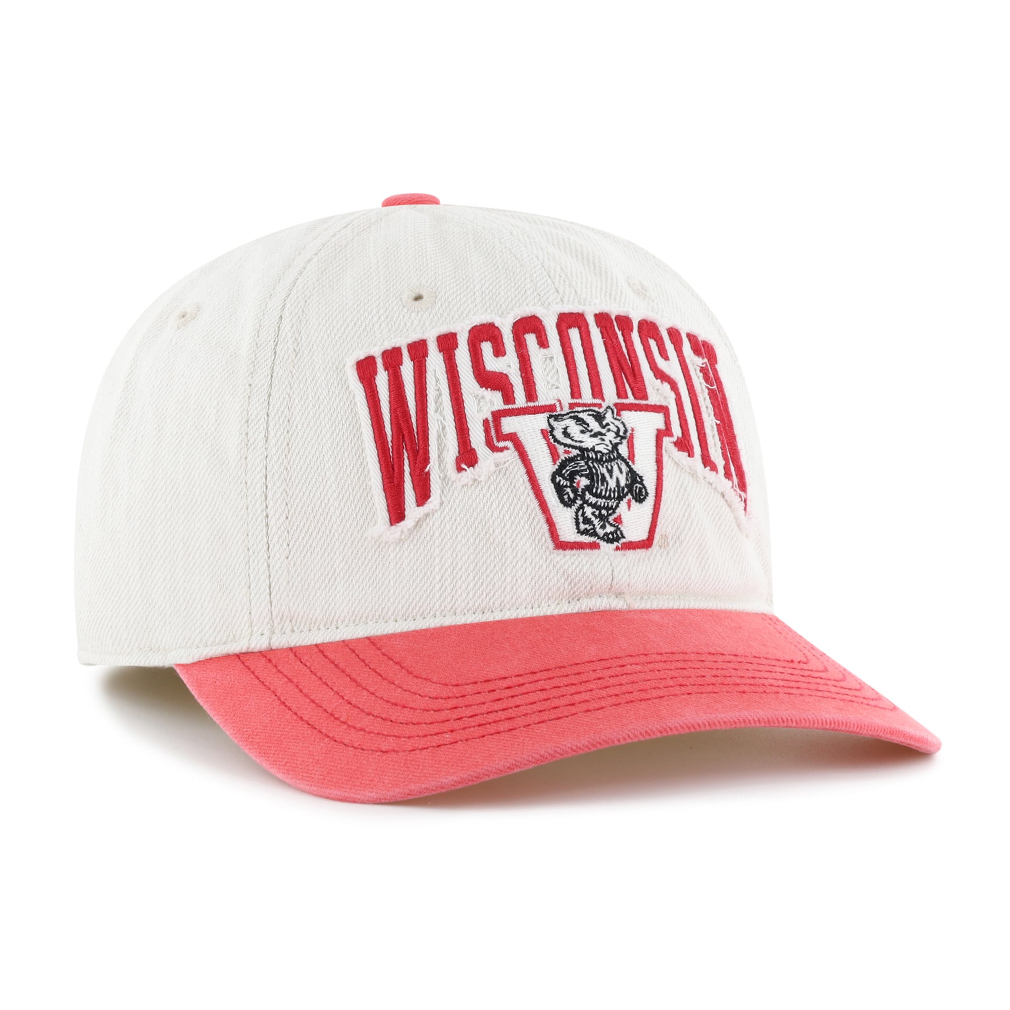 Casquette unisexe '47 Cream Wisconsin Badgers Well Worn Clean Up Stretch Fit