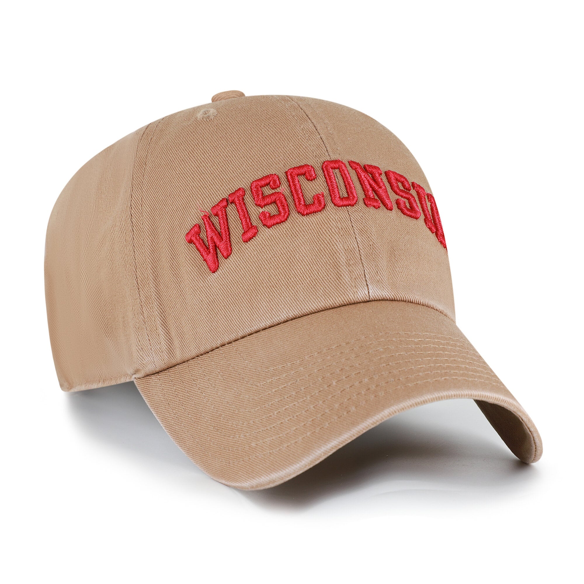 Unisex '47 Wisconsin Badgers Khaki Vault Clean Up Adjustable Hat