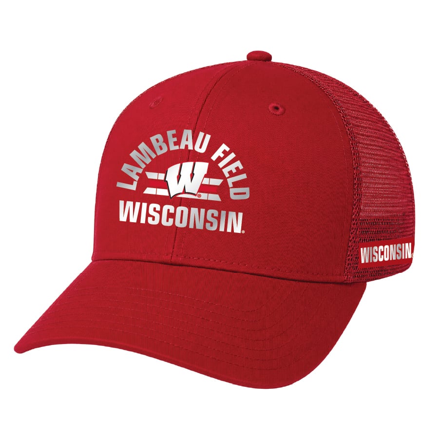 Unisex Under Armour Red Wisconsin Badgers 2026 Lambeau Field Collection Washed Performance Trucker Adjustable Hat