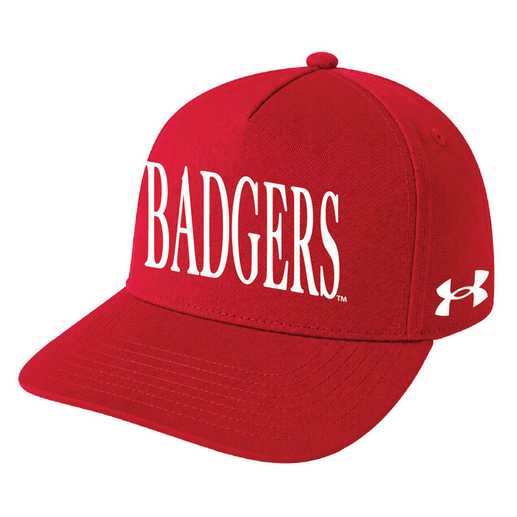 Unisex Under Armour Red Wisconsin Badgers Blitzing Accent 5-Panel Adjustable Hat