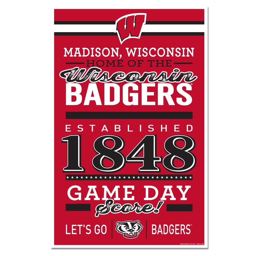 Wisconsin Red Wisconsin Home Sign