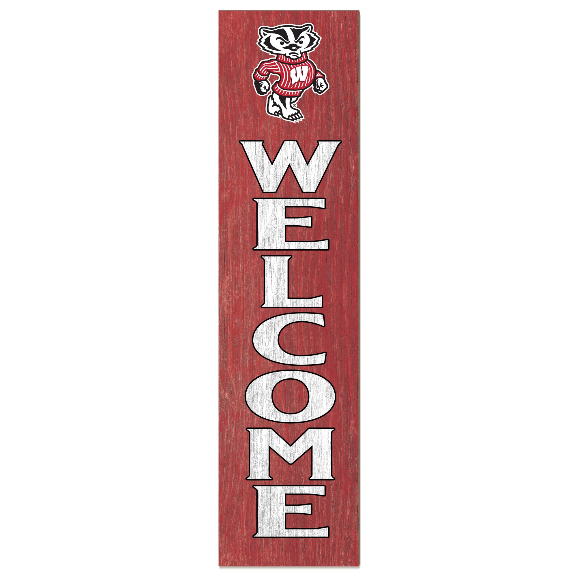 Wisconsin Badgers 12'' x 48'' Welcome Outdoor Leaner