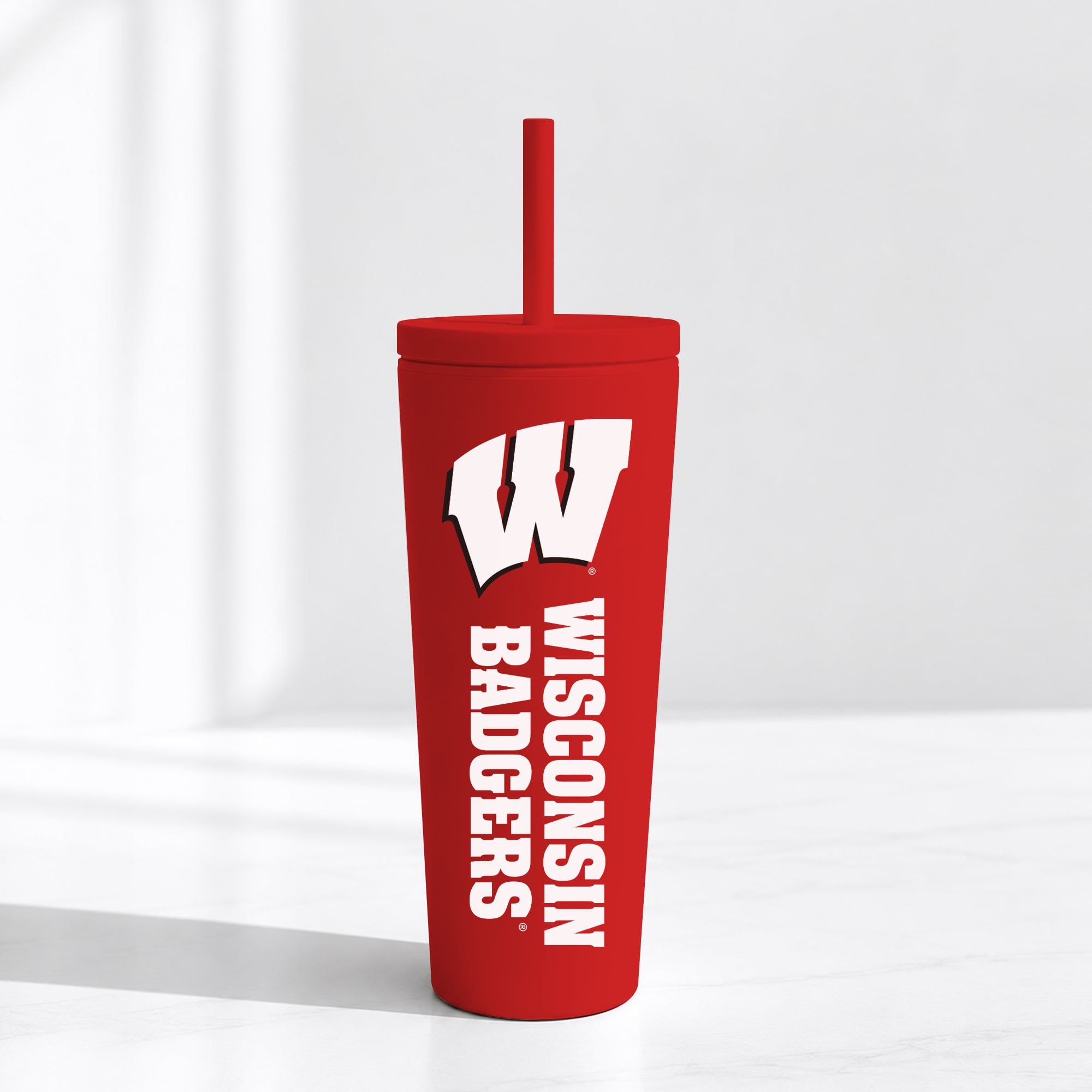 Gobelet isotherme à paille anti-déversement Wisconsin Badgers de 710 ml (24 oz)