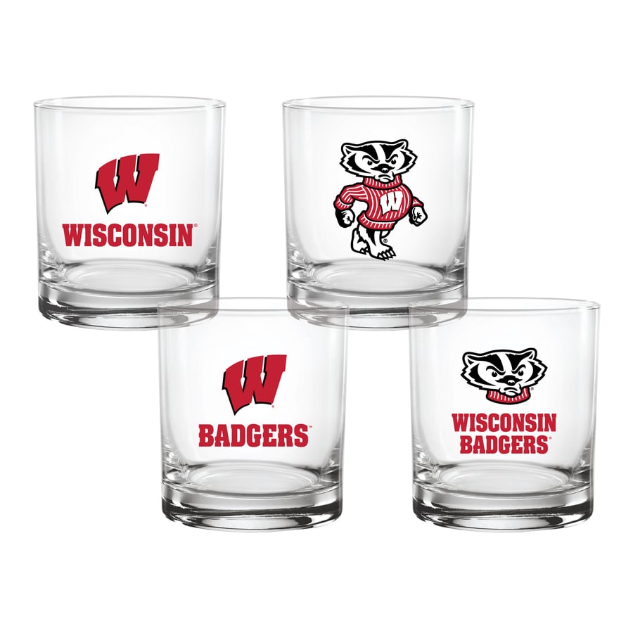 Wisconsin Rocks Brandes Wisconsin Badgers 4-Pack Collector's 14oz. Rocks Glass Set