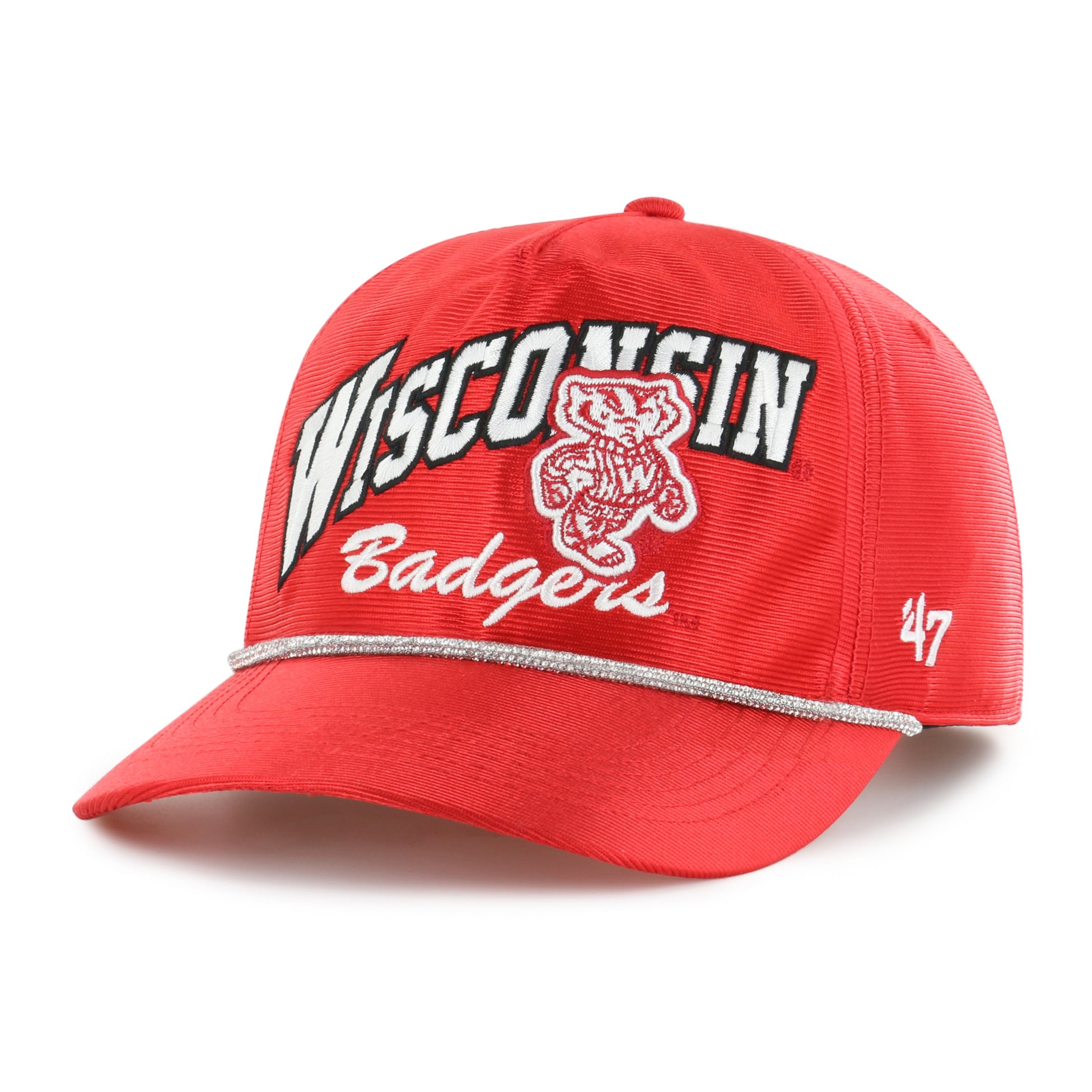 Chapeau ajustable à paillettes « 47 Red Wisconsin Badgers » pour femmes