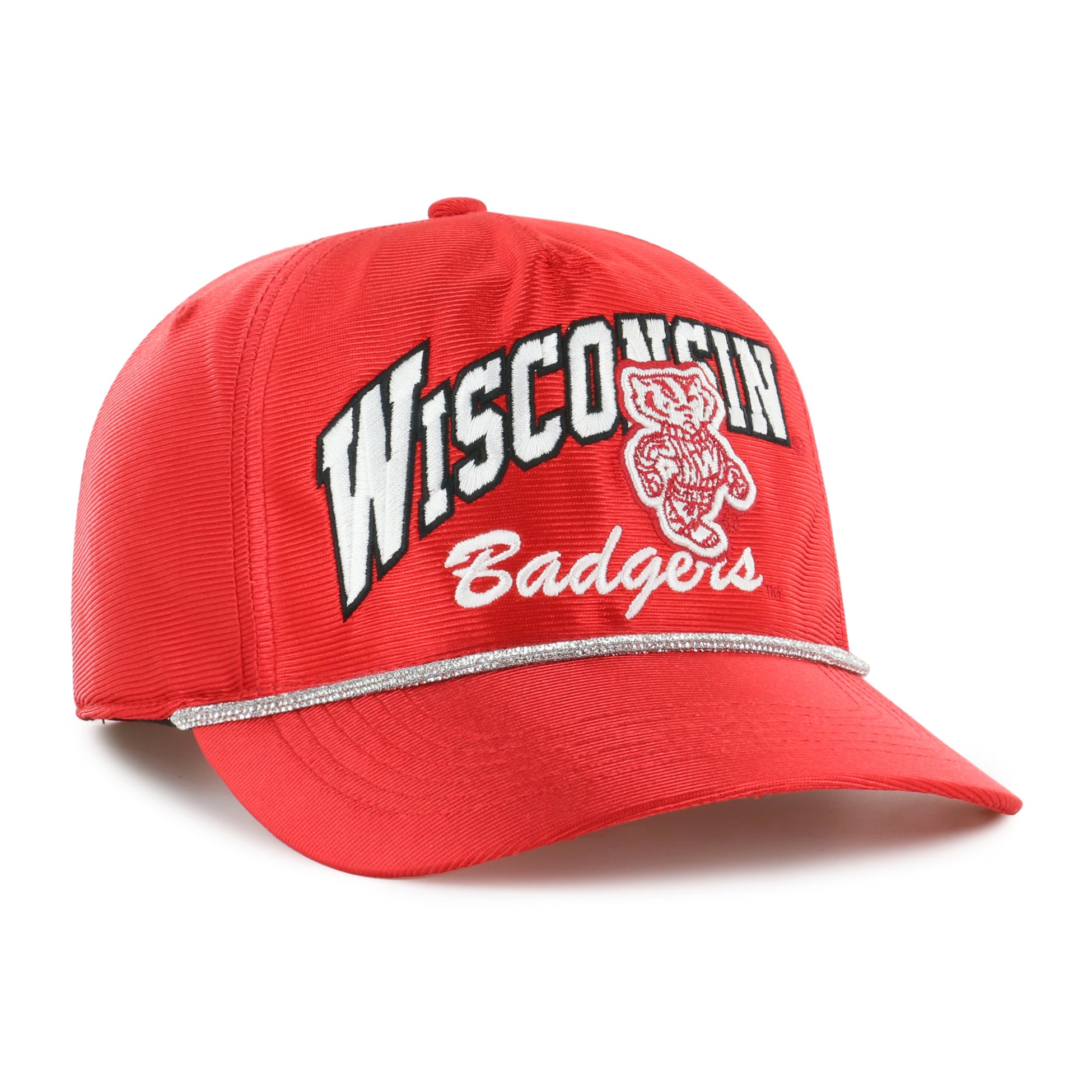 Chapeau ajustable à paillettes « 47 Red Wisconsin Badgers » pour femmes
