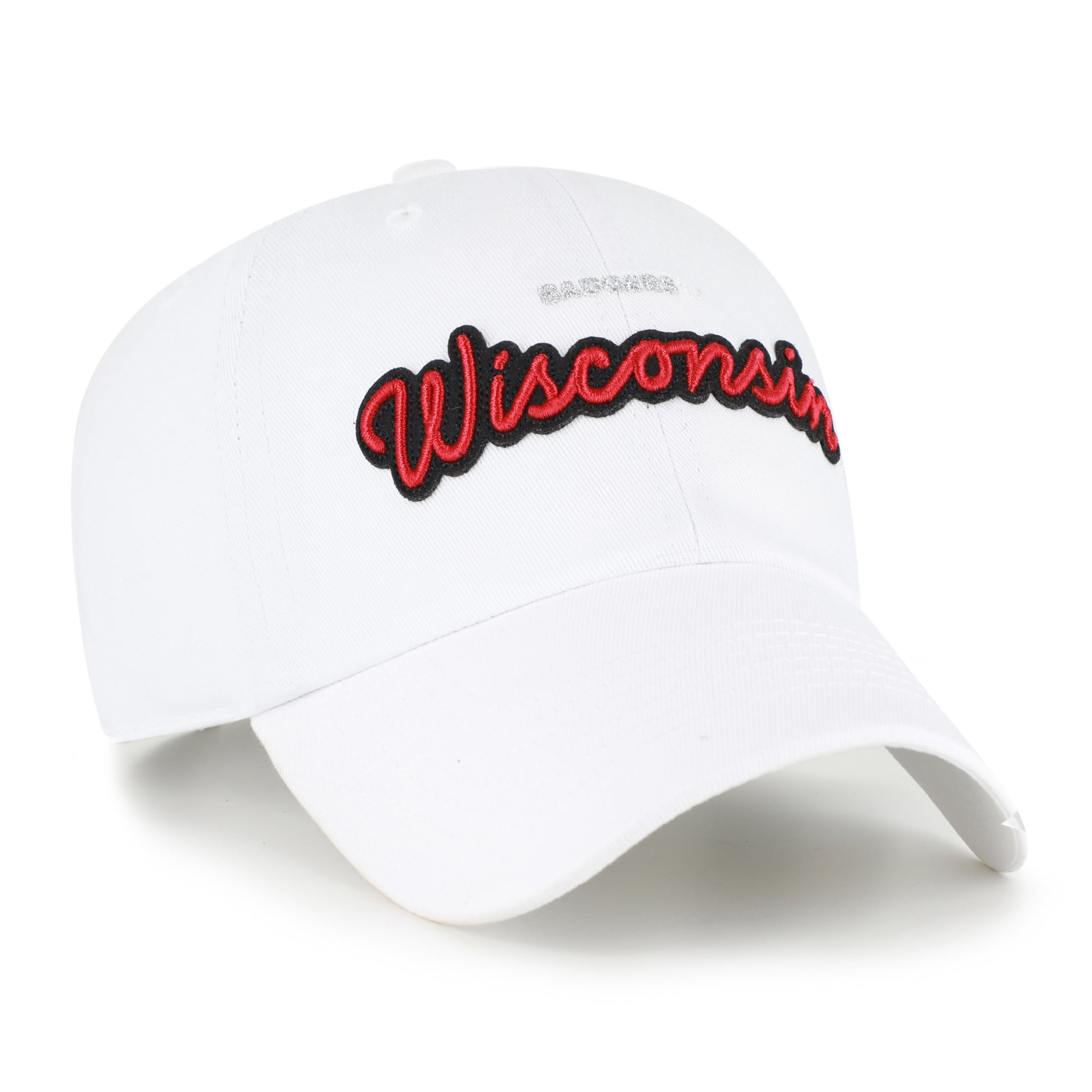 Women's '47 White Wisconsin Badgers Trendy Script Clean Up Adjustable Hat