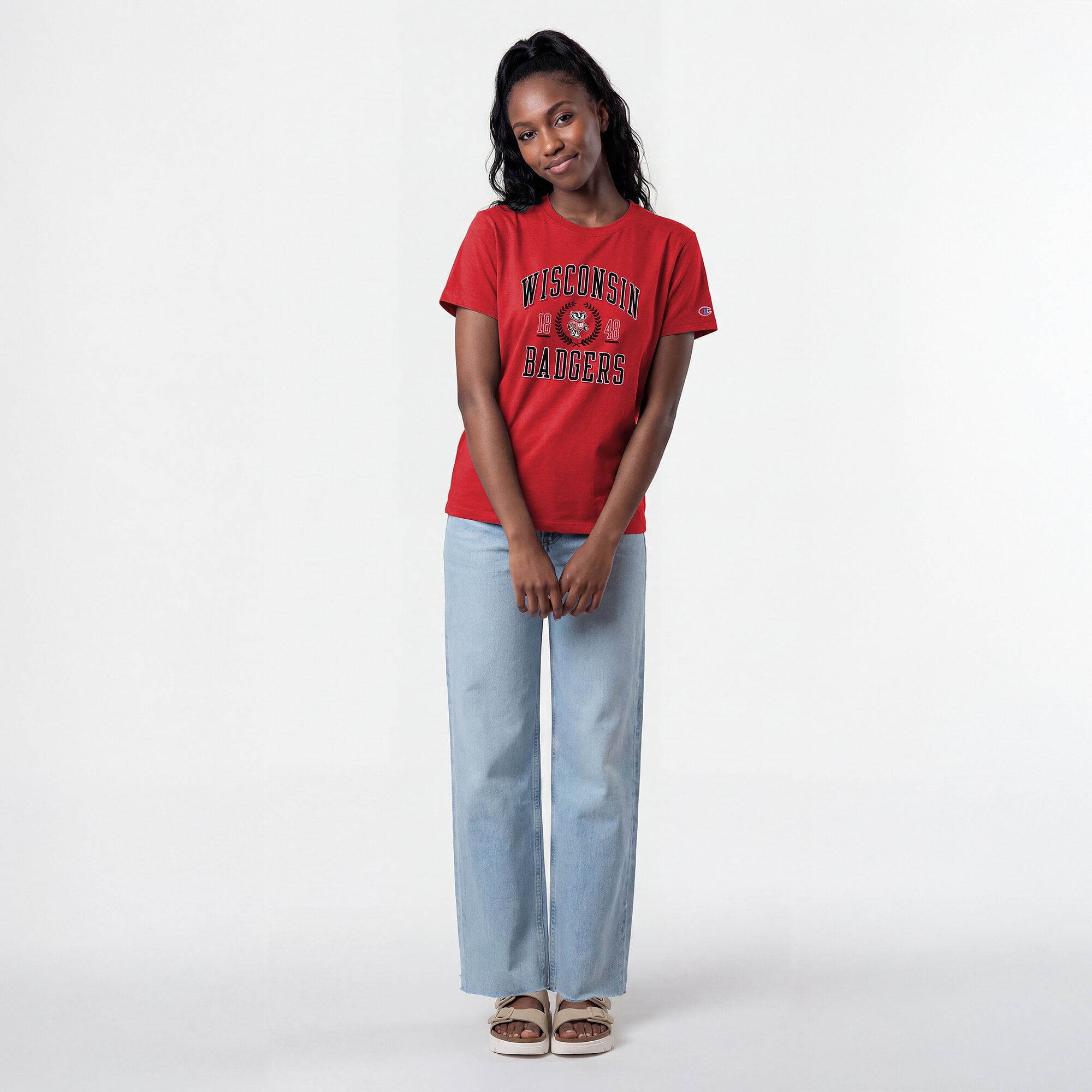 Women's Champion Red Wisconsin Badgers Lifestyle T-Shirt