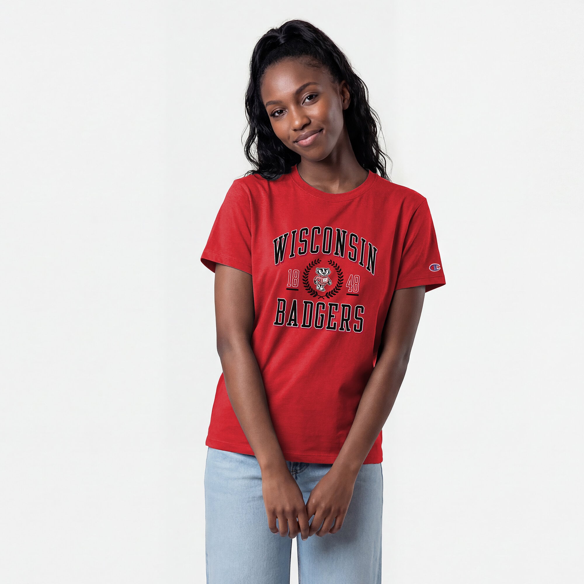 Women's Champion Red Wisconsin Badgers Lifestyle T-Shirt