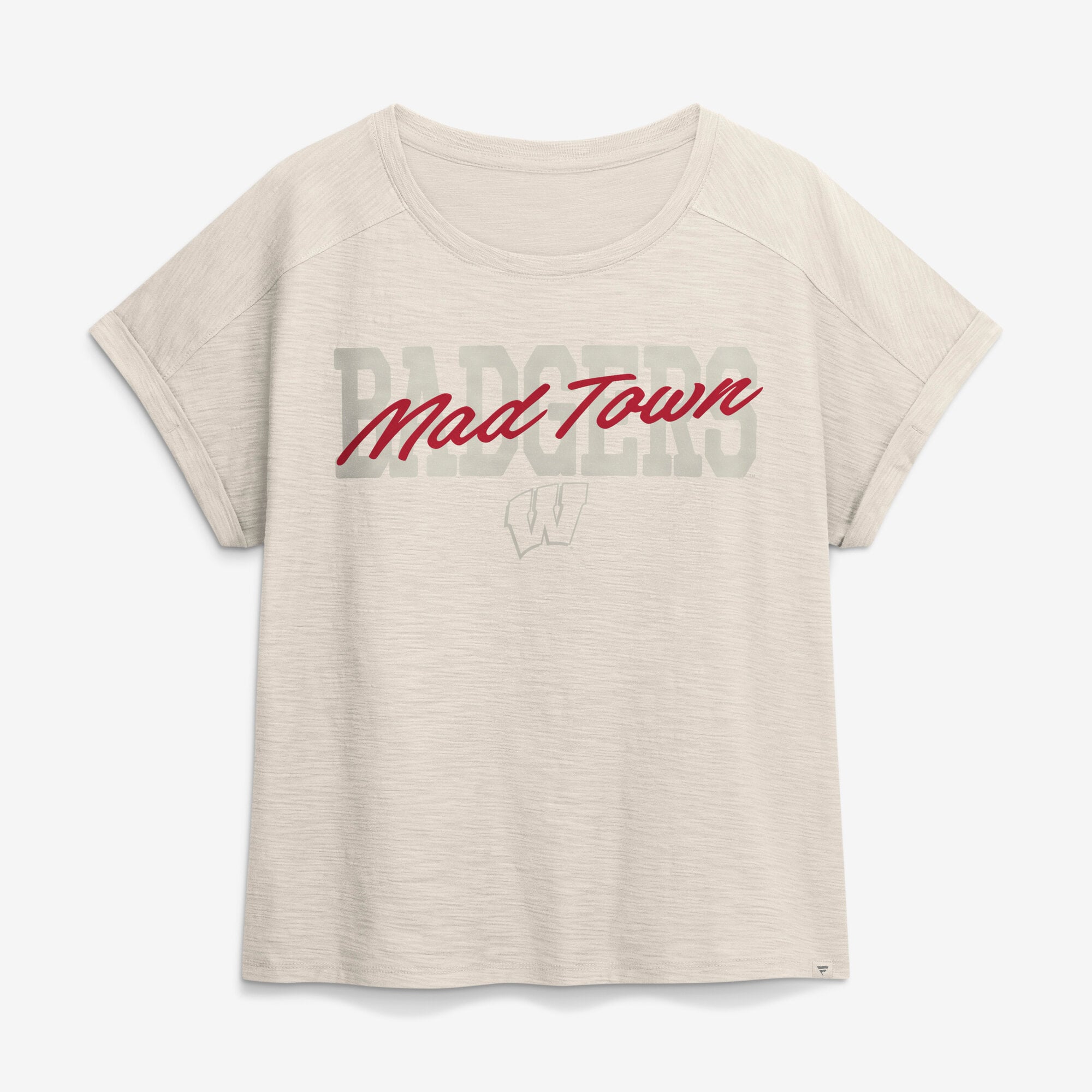T-shirt oversize premium Fanatics Natural Wisconsin Badgers Hometown pour femmes