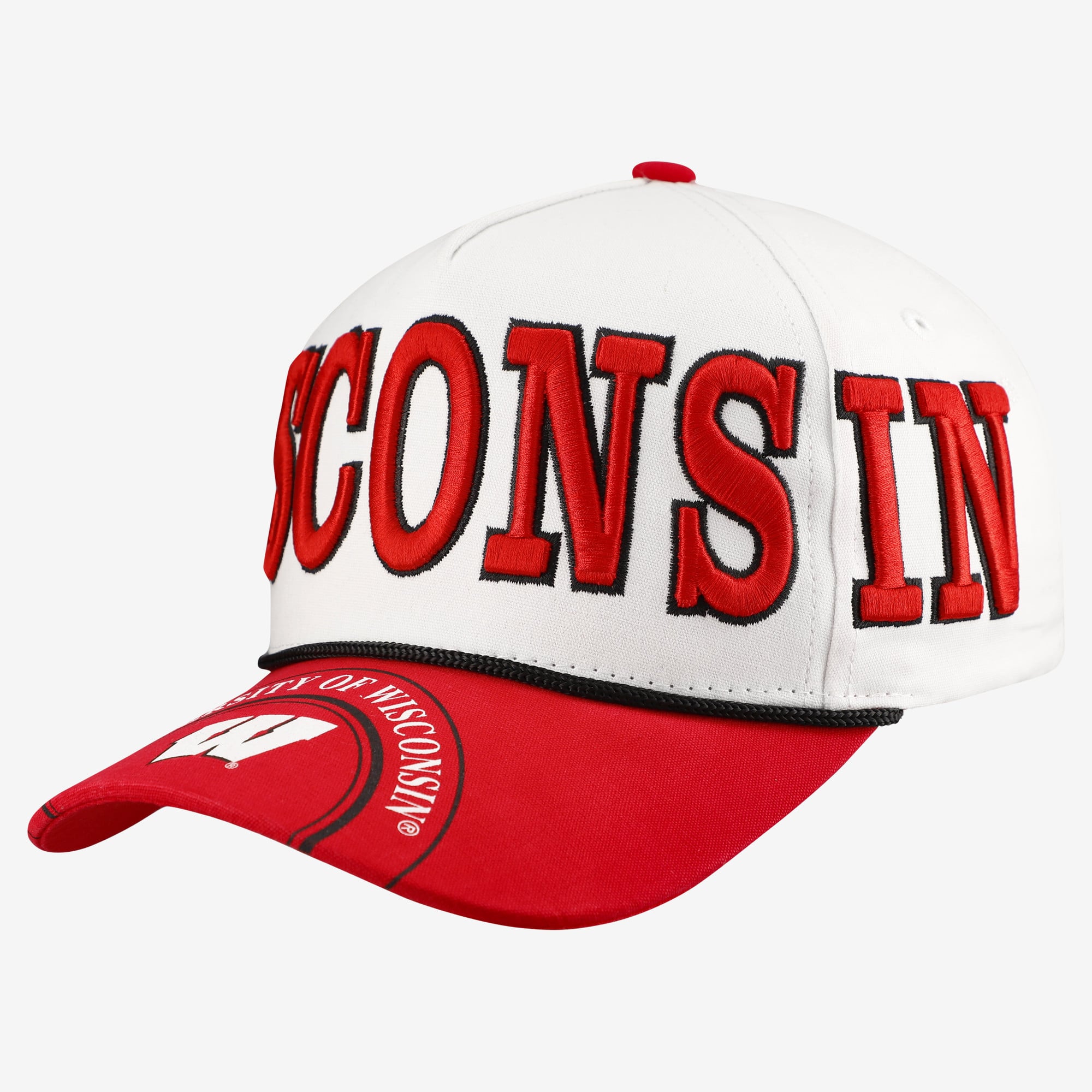 Women's Gameday Social White/Red Wisconsin Badgers Five-Panel Rope Away Adjustable Hat