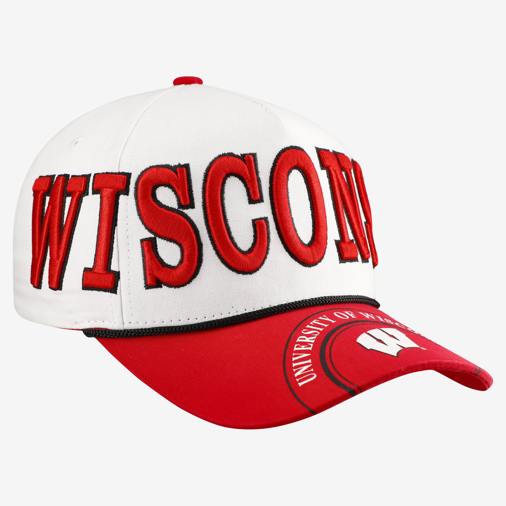 Women's Gameday Social White/Red Wisconsin Badgers Five-Panel Rope Away Adjustable Hat