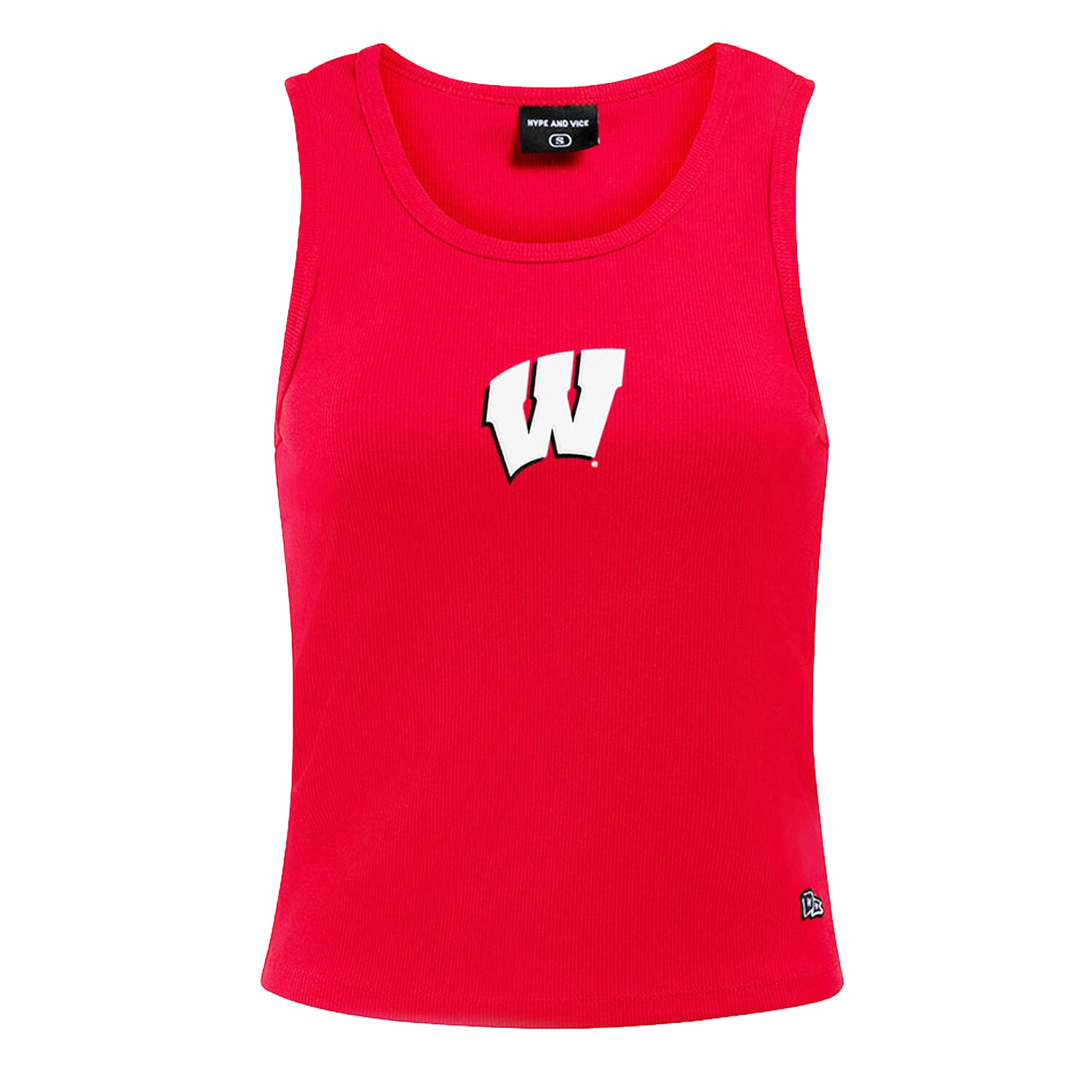 Débardeur côtelé rouge à logo principal des Wisconsin Badgers de la marque Hype and Vice pour femmes