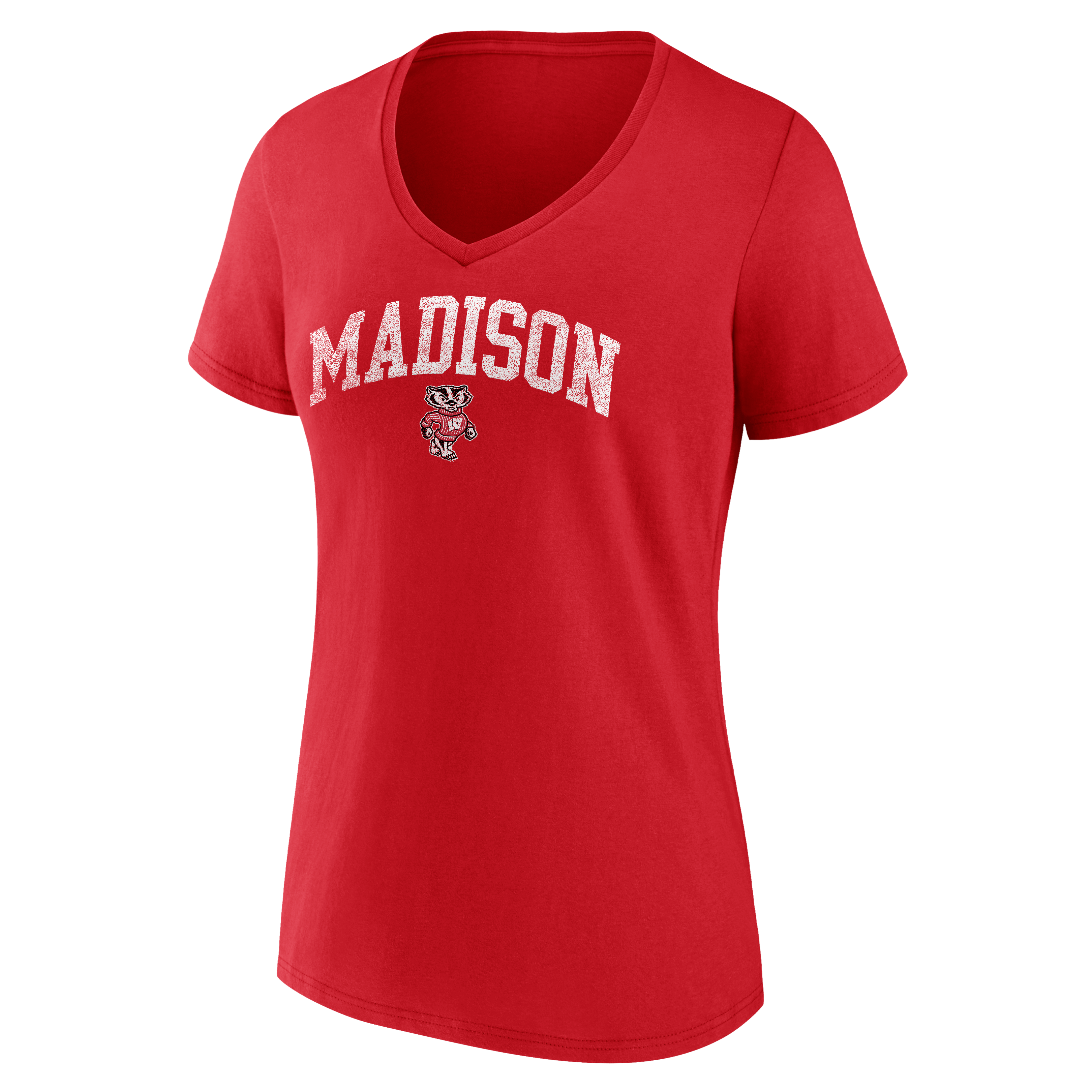 Women's Logo Athletic Red Wisconsin Badgers Team V-Neck T-Shirt