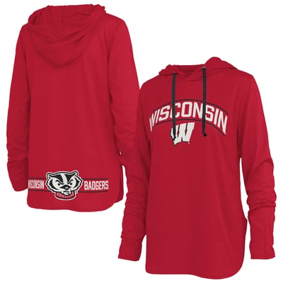 Wisconsin Badgers Pressbox Women's Allie Long Sleeve Hooded T-Shirt - Red
