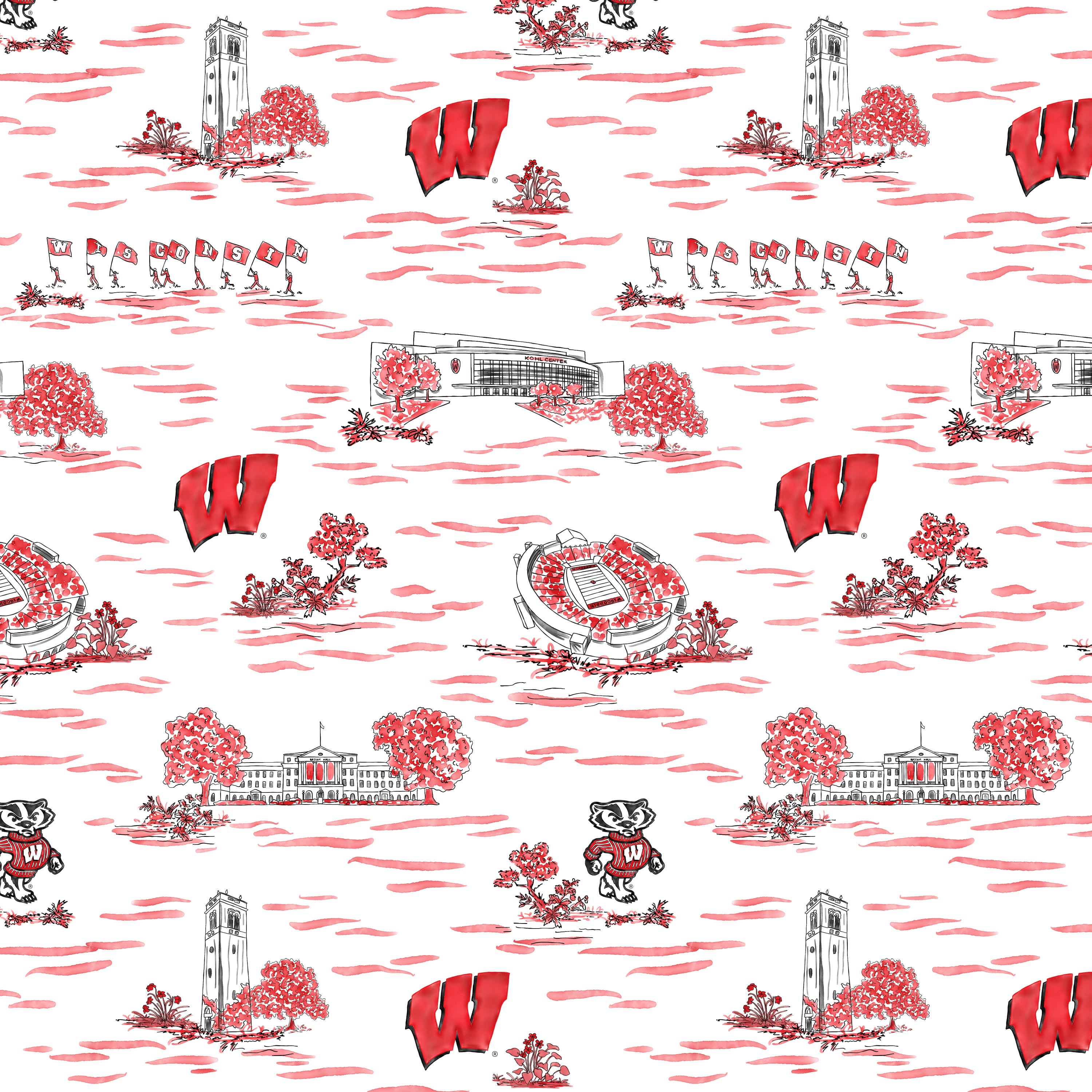 Women's Smith & Quinn White Wisconsin Badgers Toile Molly Skort