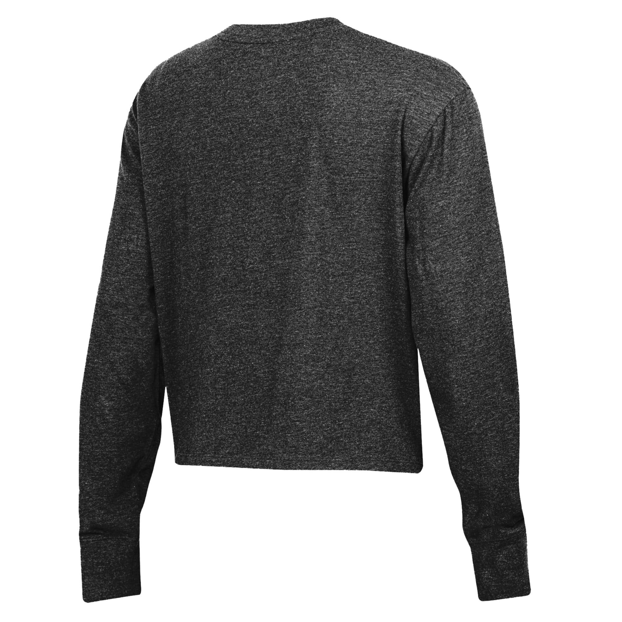 T-shirt court à manches longues Under Armour Black Wisconsin Badgers Icon Sleeve Two-Hit pour femme, en mélange de trois matières.
