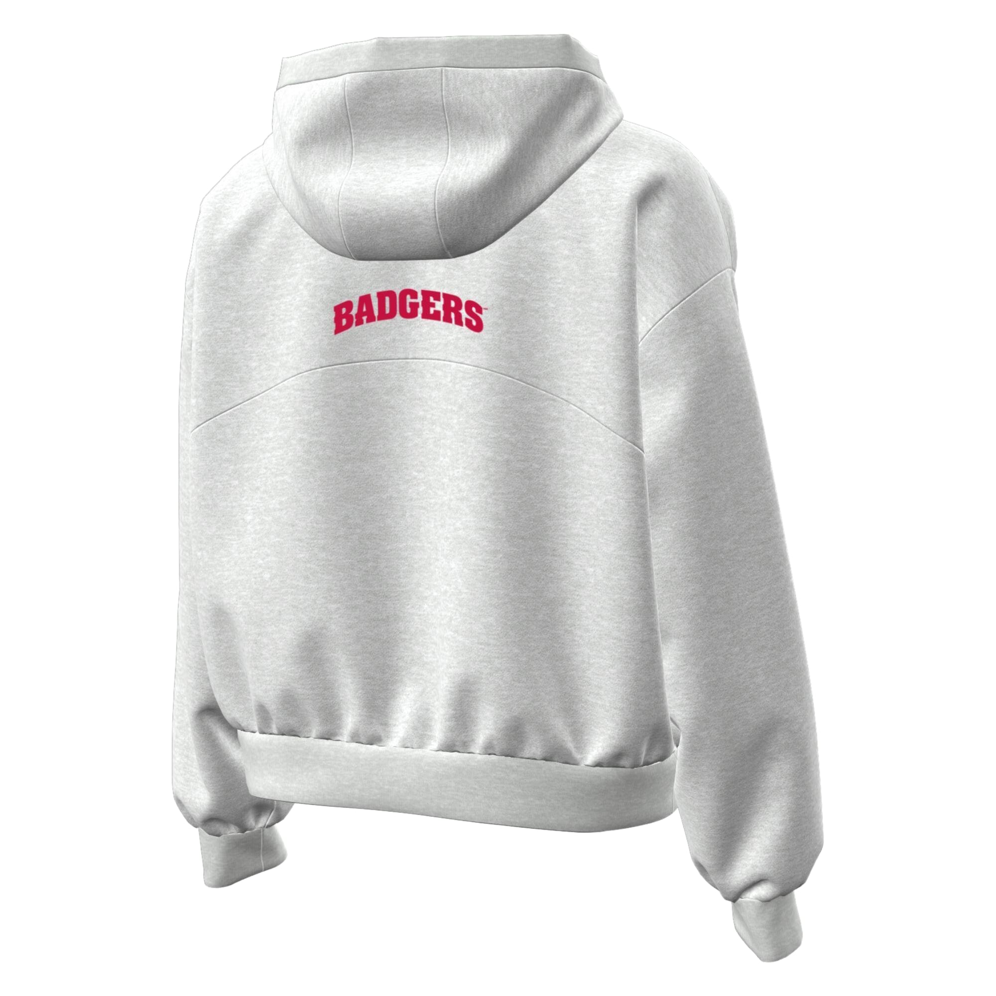Sweat à capuche zippé Under Armour pour femme, gris chiné, Wisconsin Badgers Icon Fleece