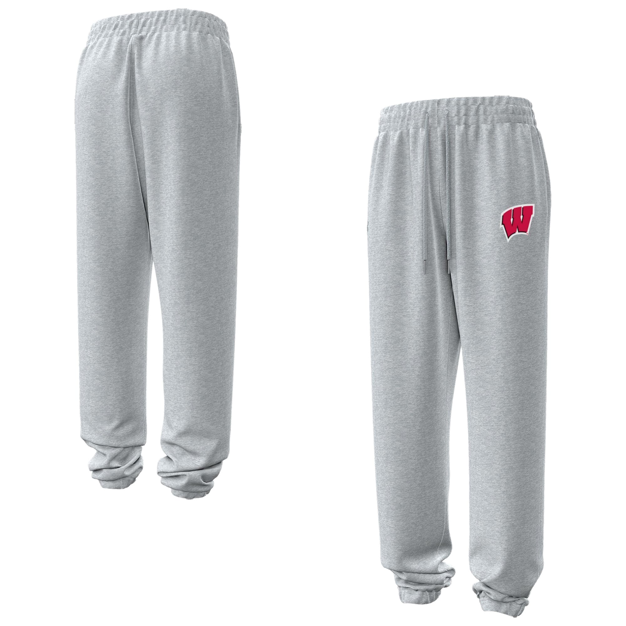 Women's Under Armour  Heather Gray Wisconsin Badgers Icon Fleece Puddle Pants