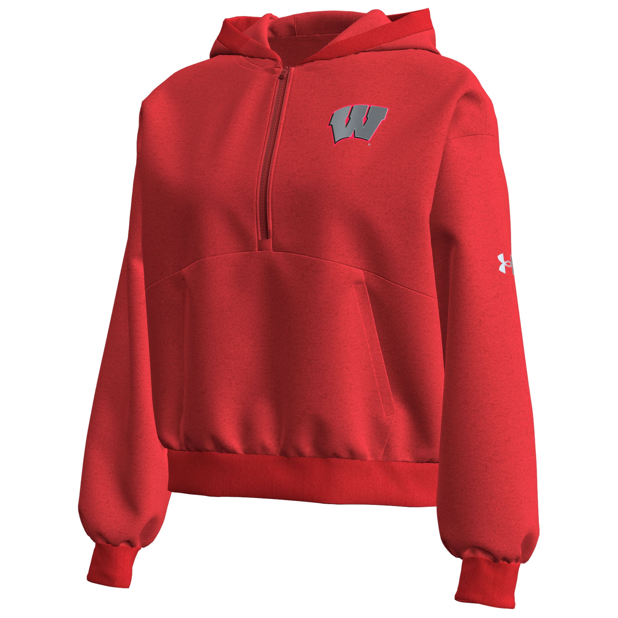 Women's Under Armour Red Wisconsin Badgers 2026 Lambeau Field Collection Half-Zip Hoodie