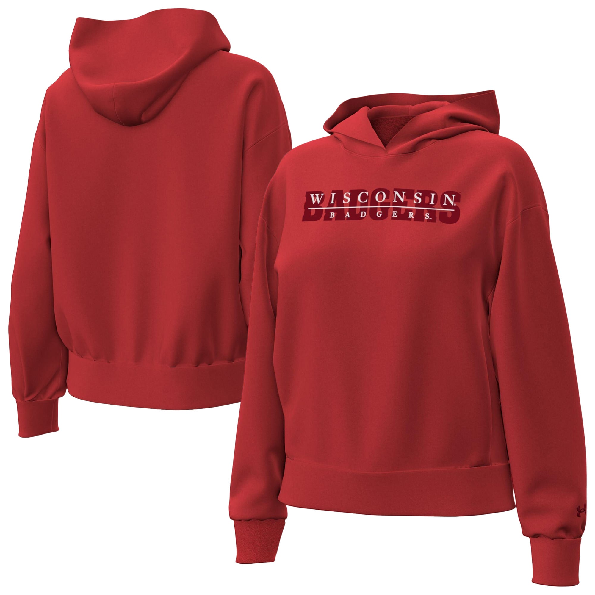 Women's Under Armour Red Wisconsin Badgers Icon Fleece Hoodie